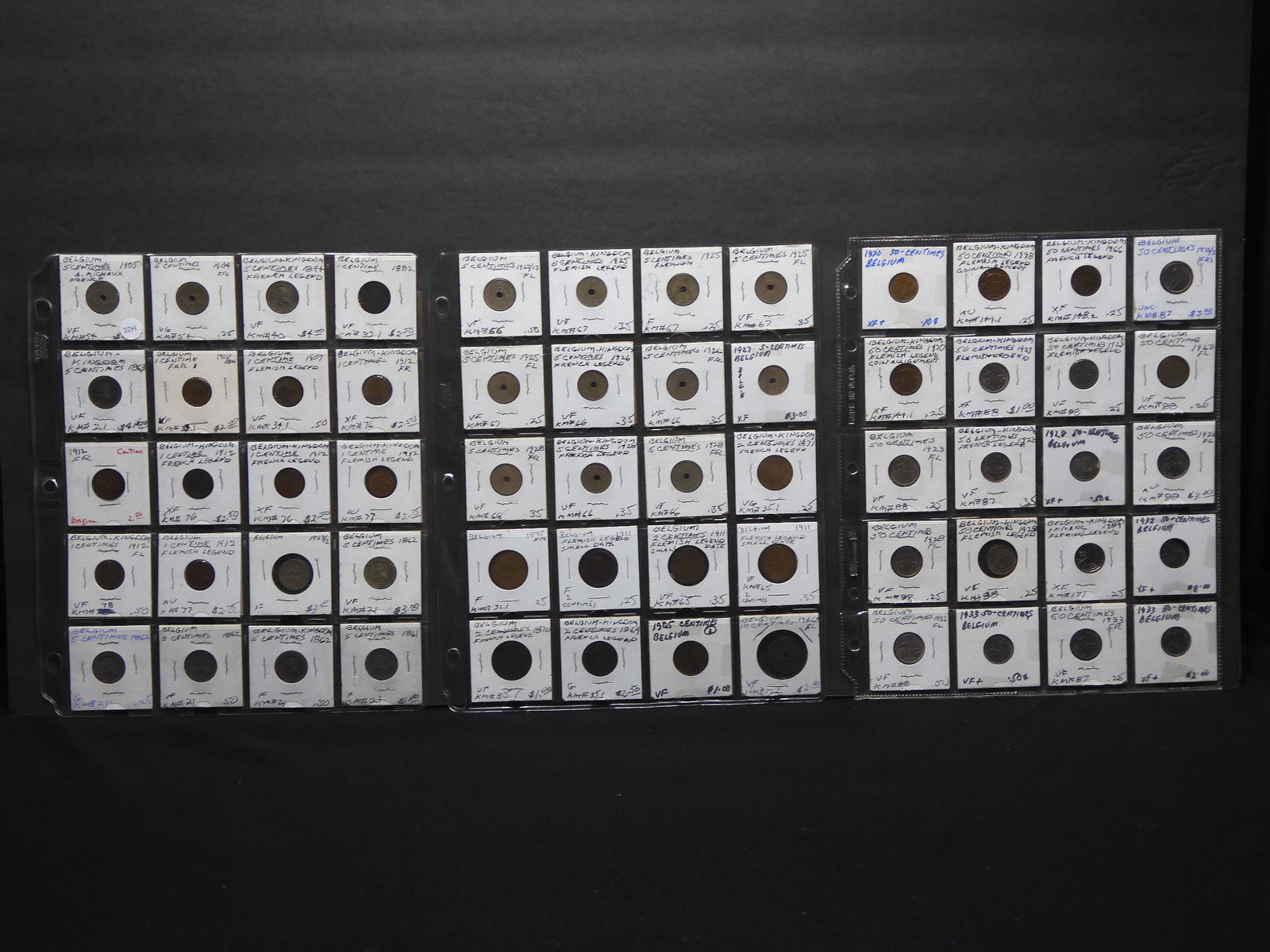 60 Carded Coins From Belgium: 60 Carded Coins From Belgium