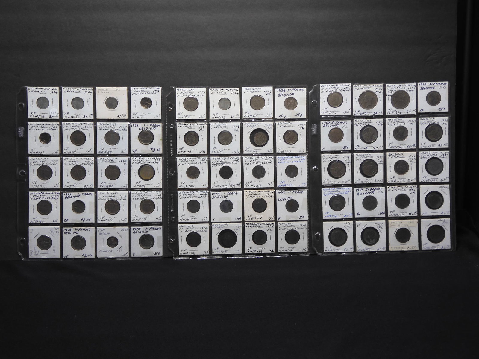 60 Carded Coins From Belgium: 60 Carded Coins From Belgium