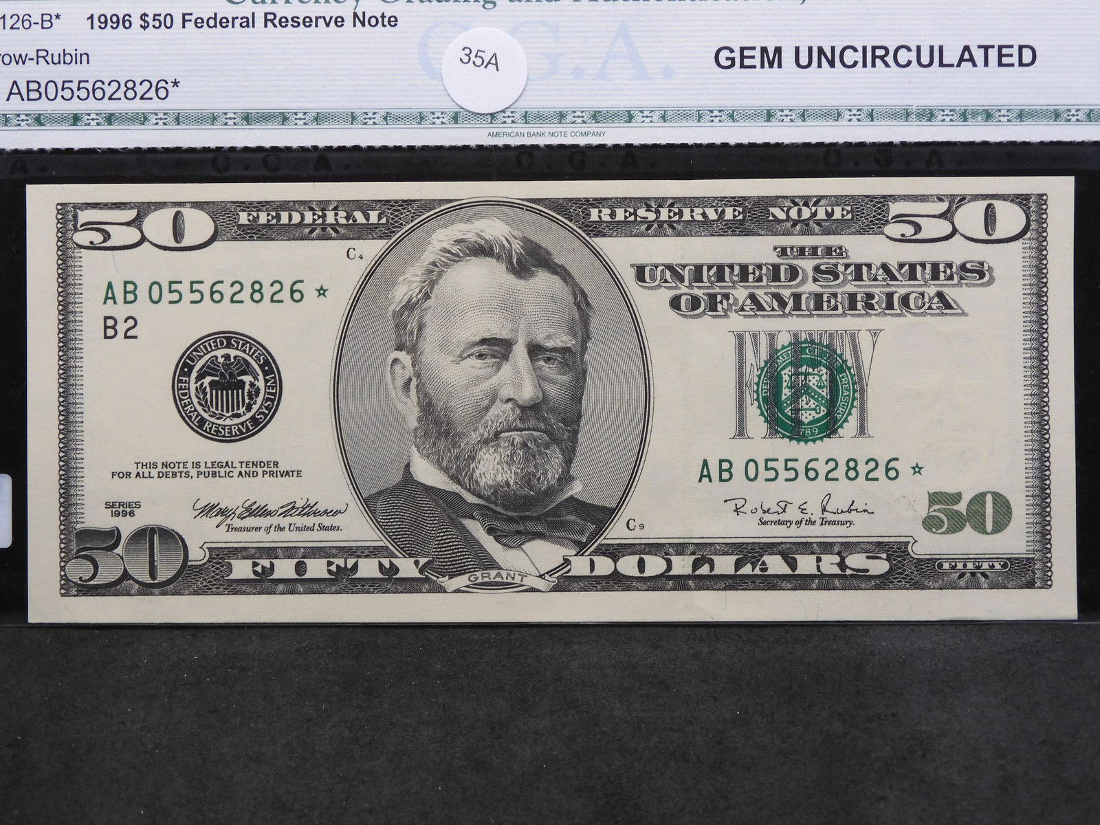 1996 $50 Federal Reserve Note. Certified by GA as GEM (1 of 3)