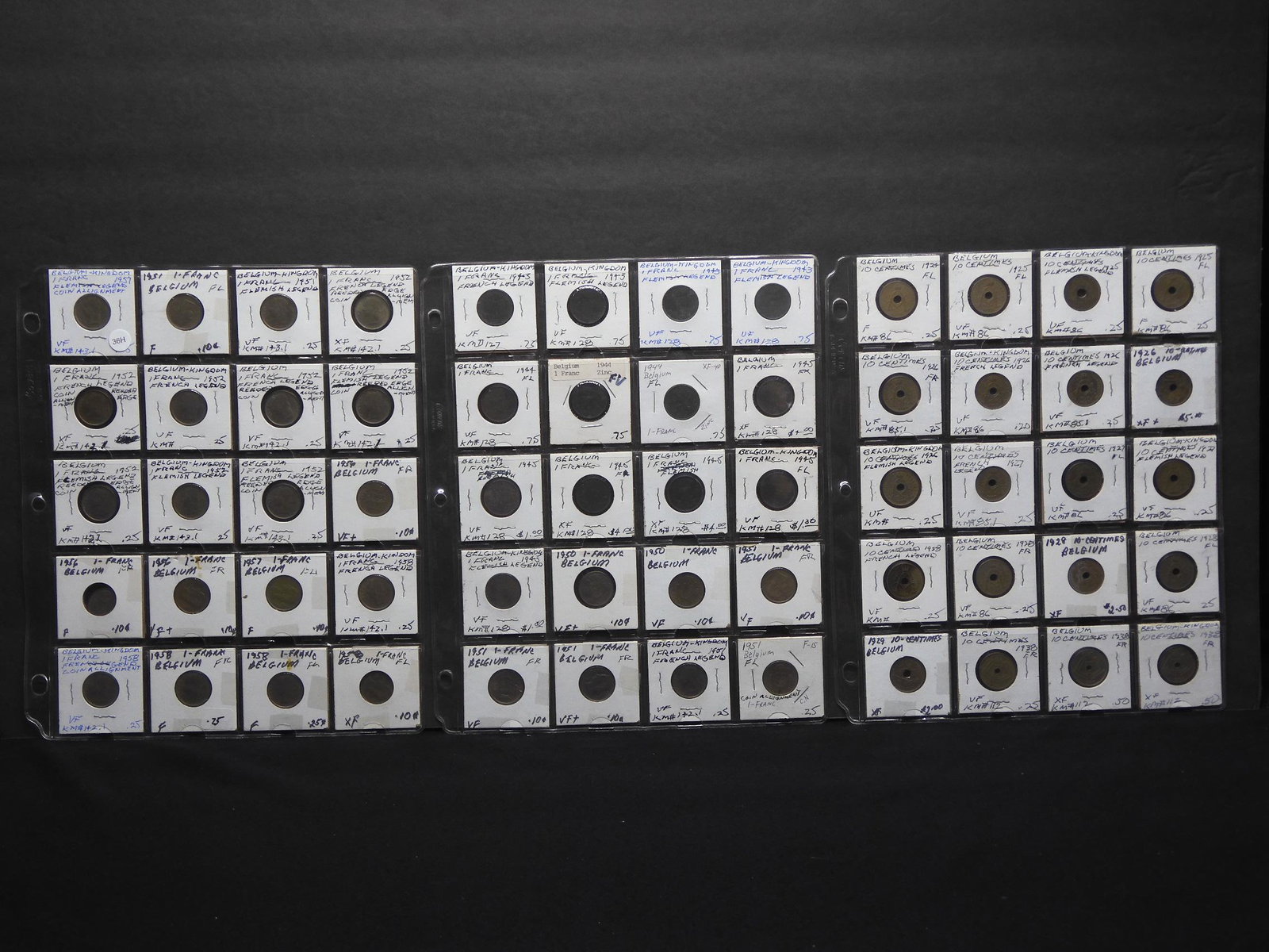 60 Carded Coins From Belgium: 60 Carded Coins From Belgium