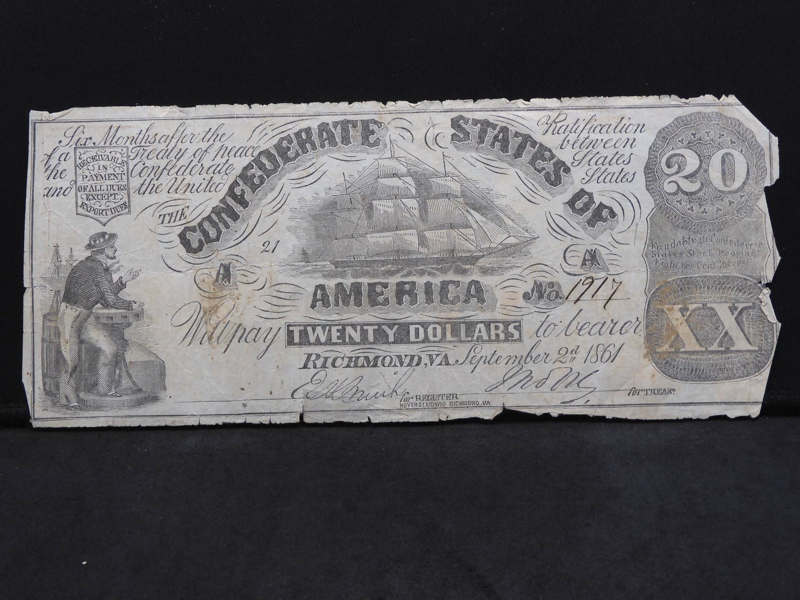 20$ Confederate States of America - Richmond: 20$ Confederate States of America - Richmond