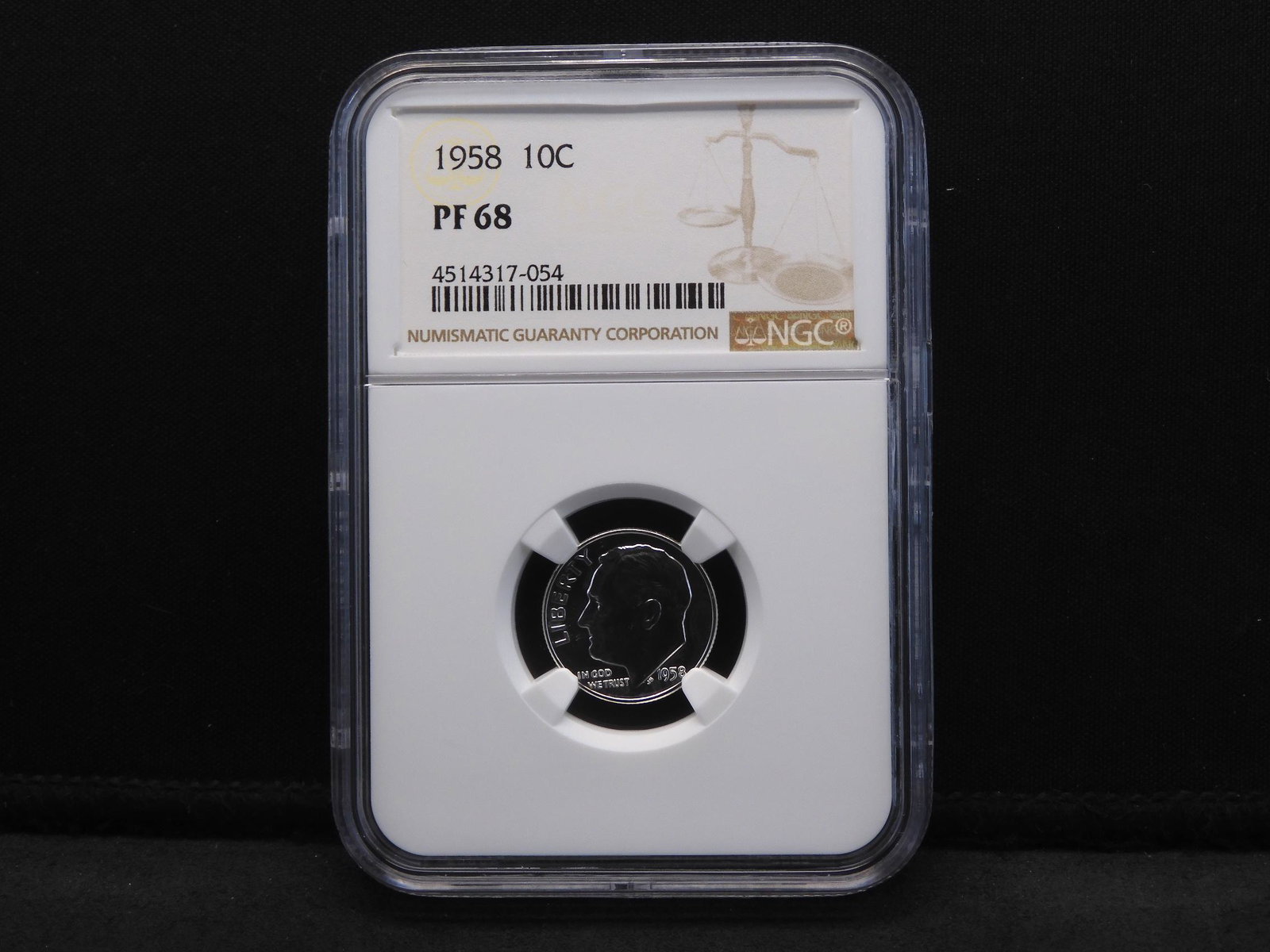 1958 NGC PF68 Roosevelt Silver Dime: 1958 NGC PF68 Roosevelt Silver Dime