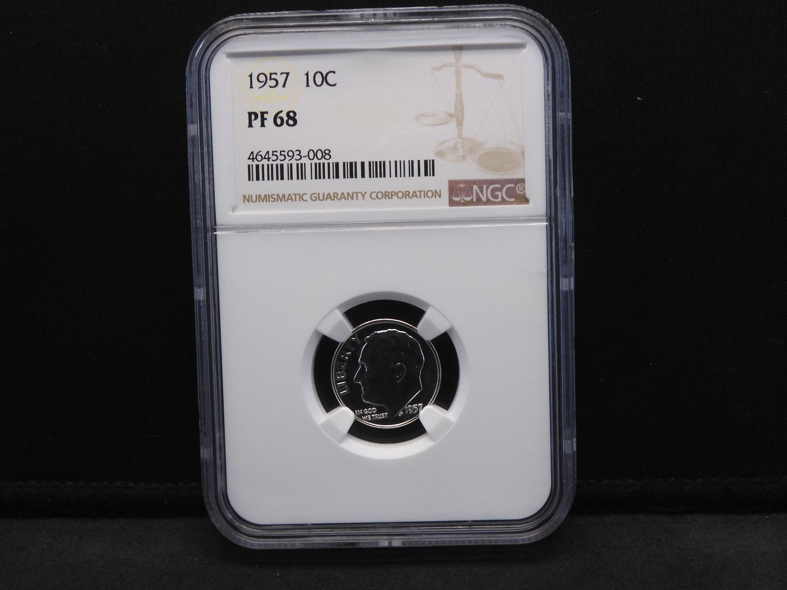 1957 NGC PF68 Roosevelt Silver Dime - Bright! (1 of 4)