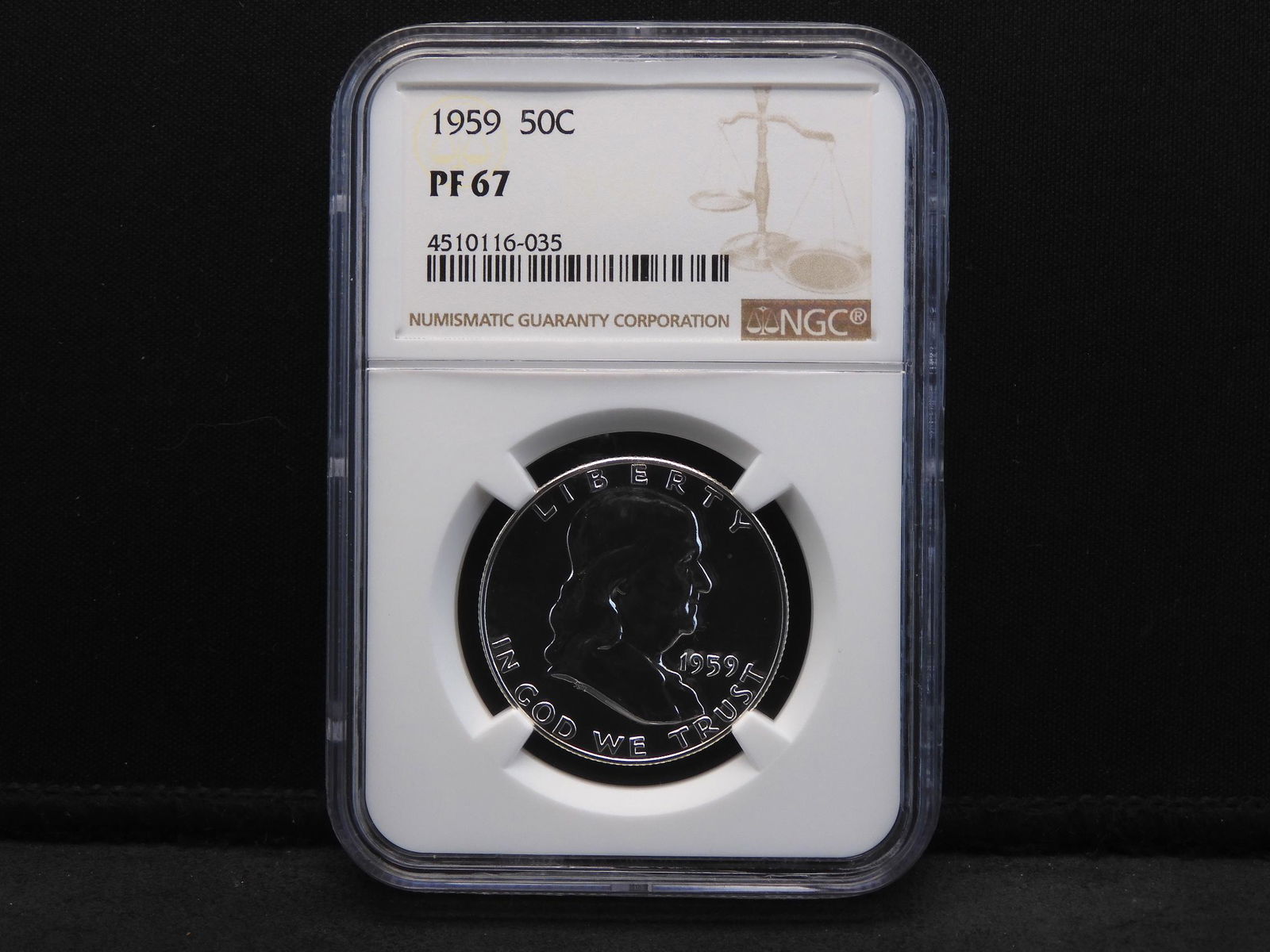 1959 NGC PF67 Franklin Silver Half Dollar - Bright (1 of 4)