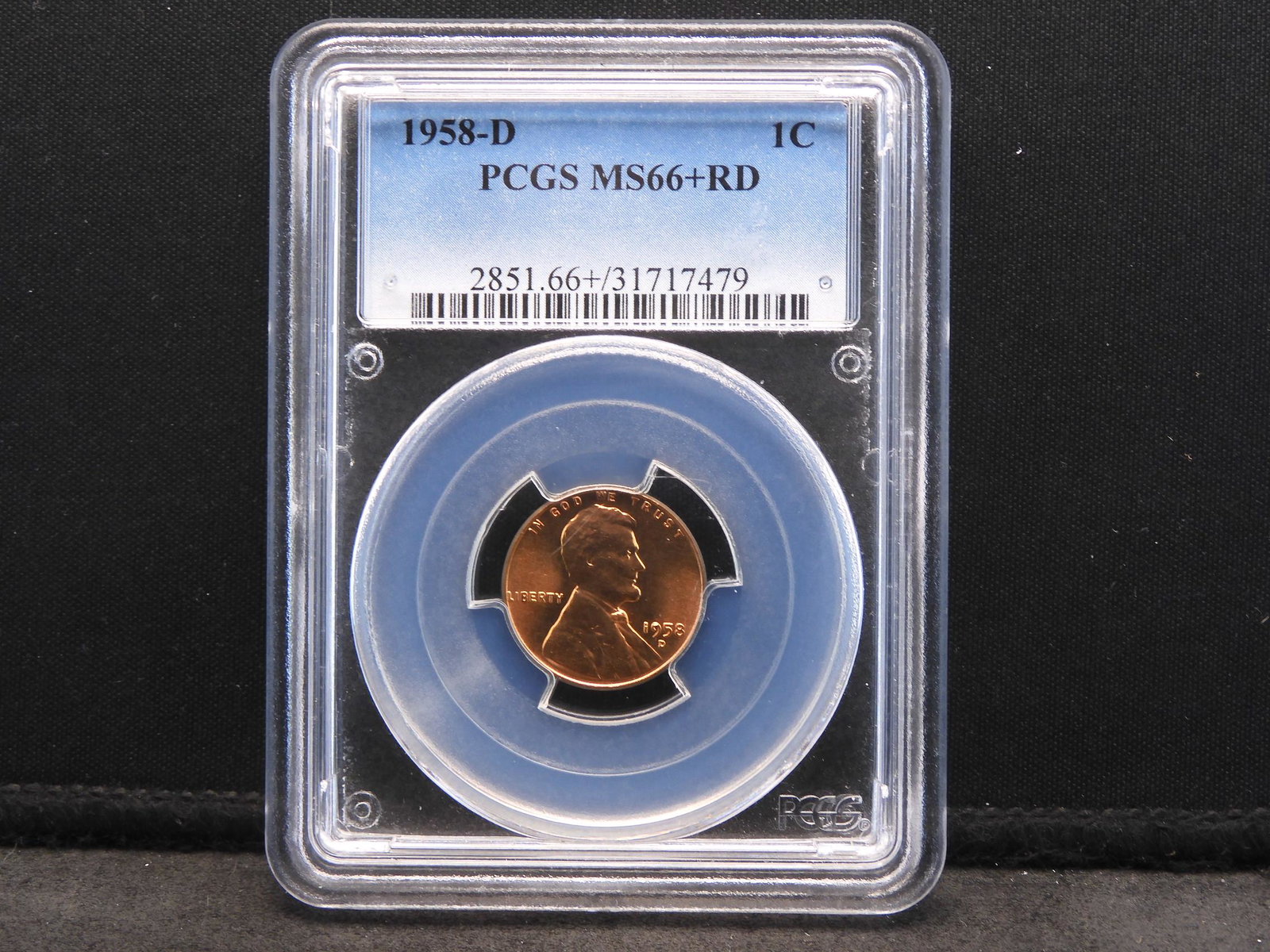 1958-D PCGS MS66+ RD Lincoln Wheat Cent (1 of 4)