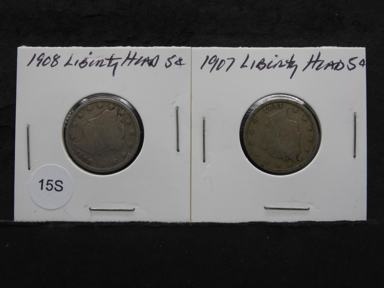 1907 & 1908 Liberty Head V Nickels (1 of 3)
