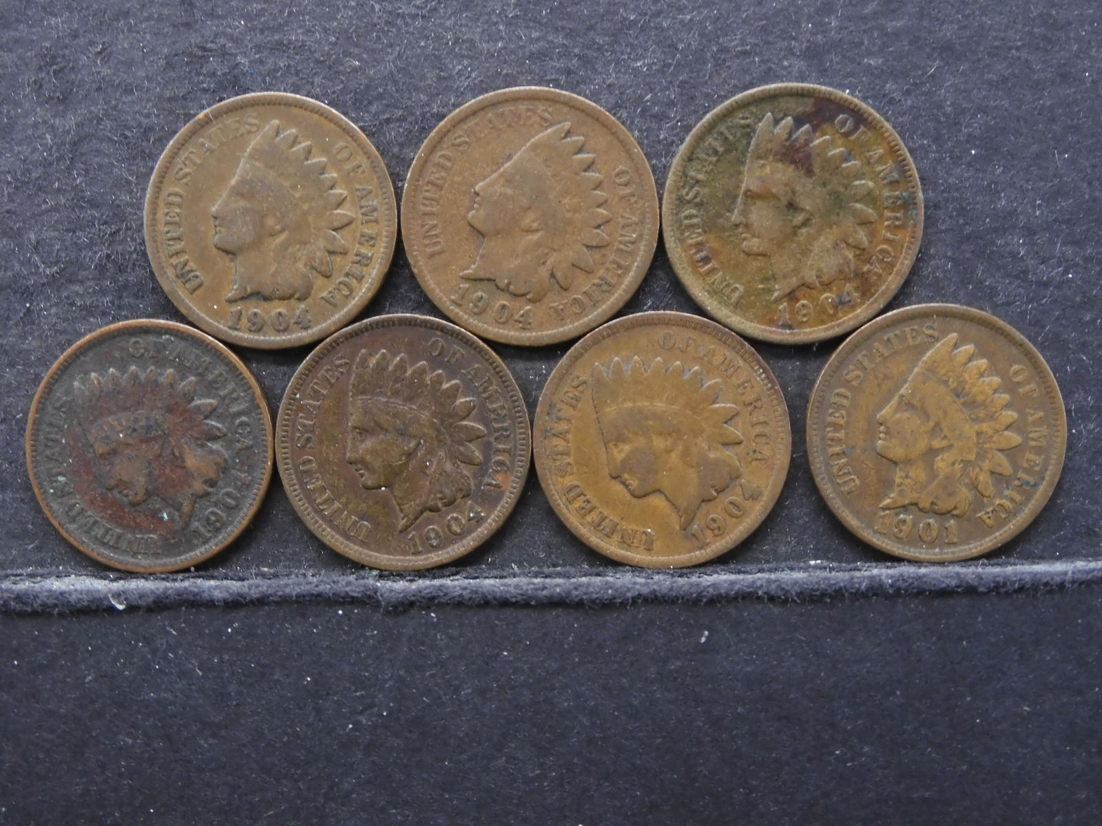1-1901 & 6-1904 Indian Head Cents (1 of 3)