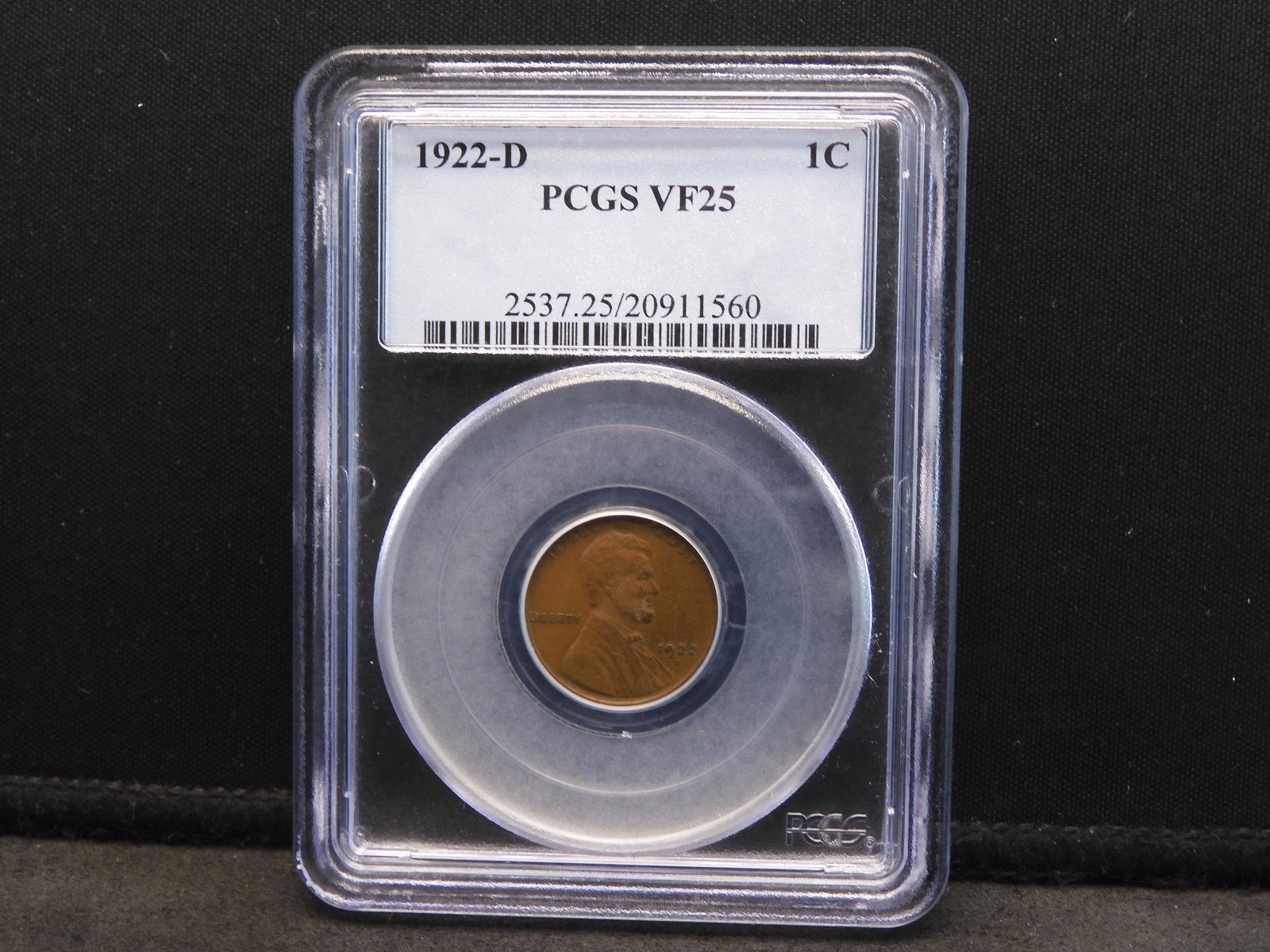 1922-D PCGS VF25 Lincoln Wheat Cent (1 of 4)