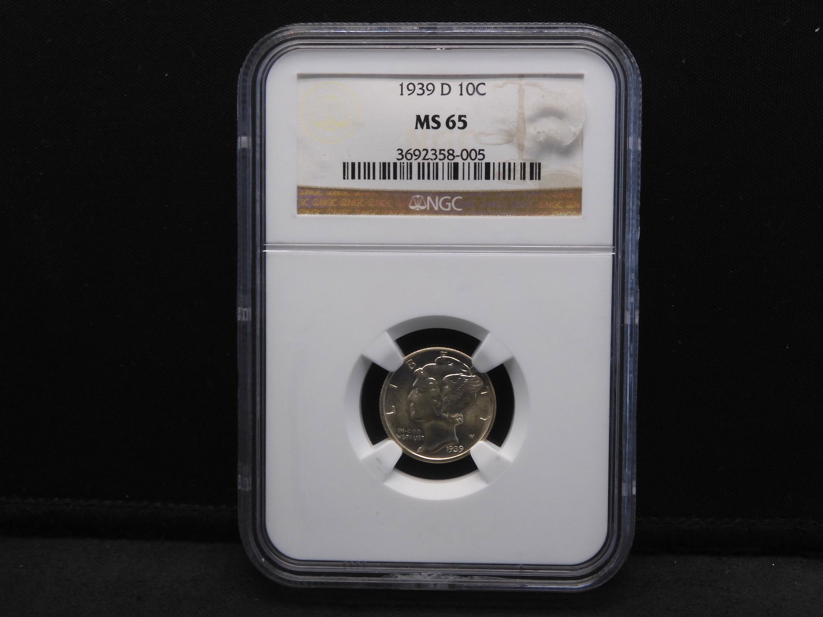 1939-D NGC MS65 Mercury Silver Dime - Bright! (1 of 4)