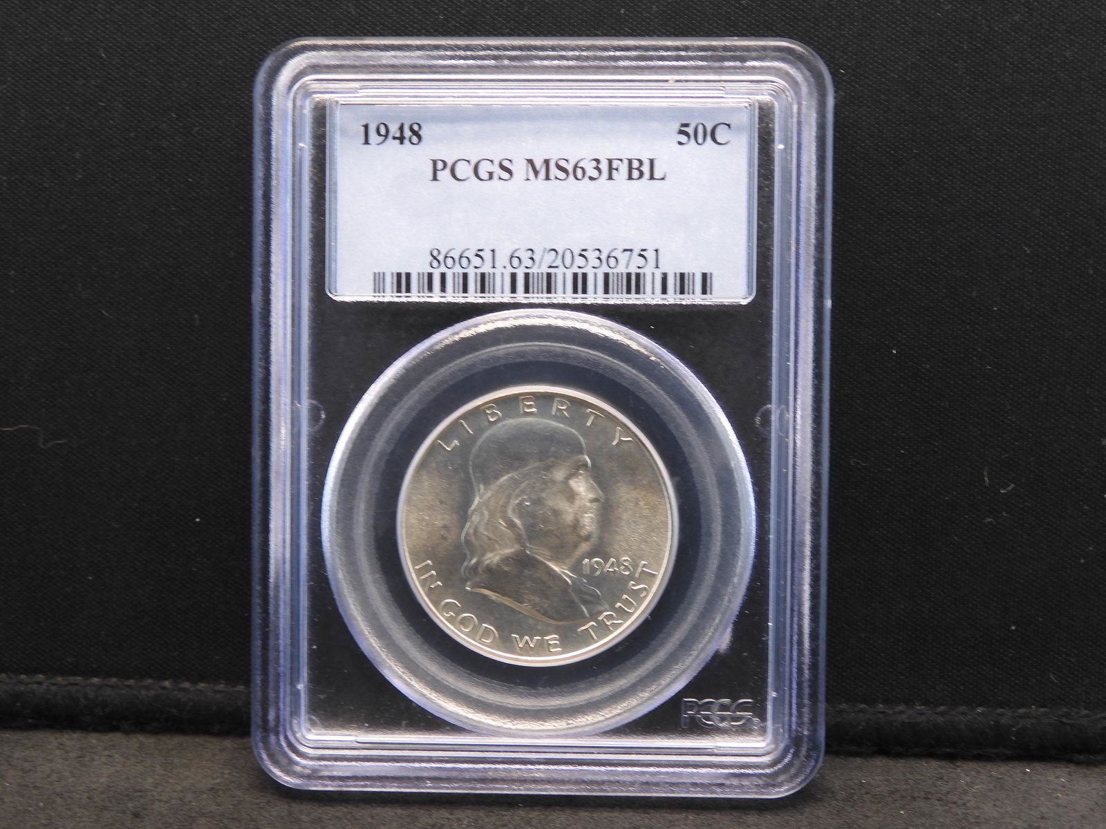 1948 PCGS MS63 FBL Franklin Silver Half Dollar (1 of 4)