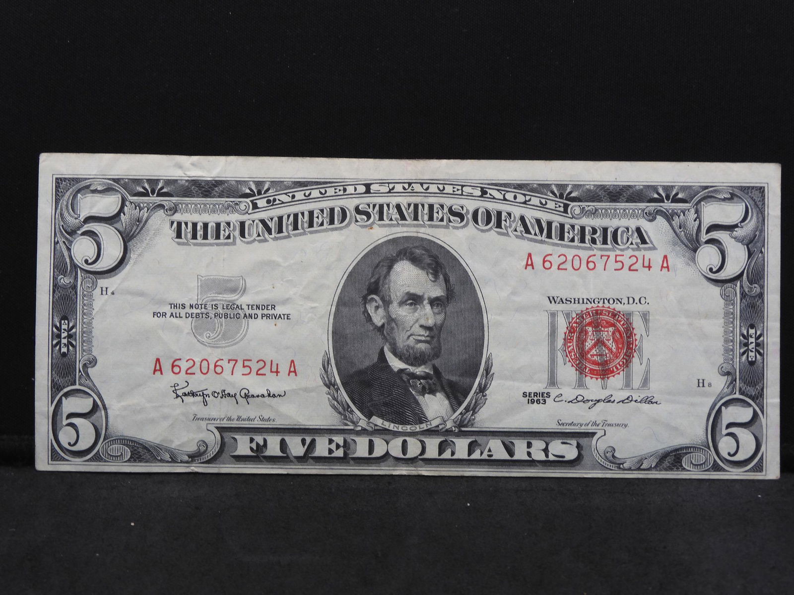 Series 1963 U.S. $5.00 Red Seal Note (1 of 3)