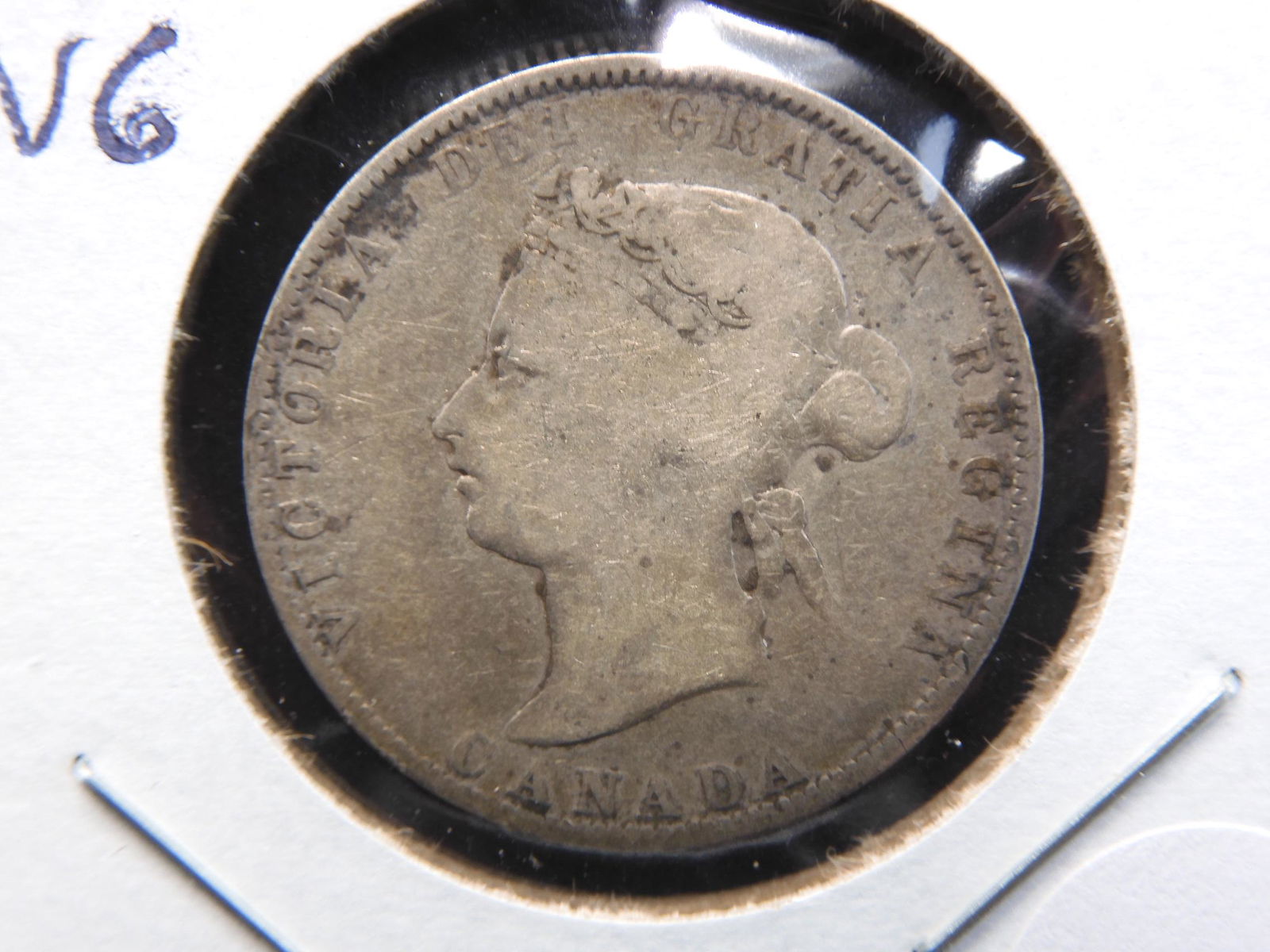 1872-H Canada Silver Quarter.  Original VG. (1 of 3)