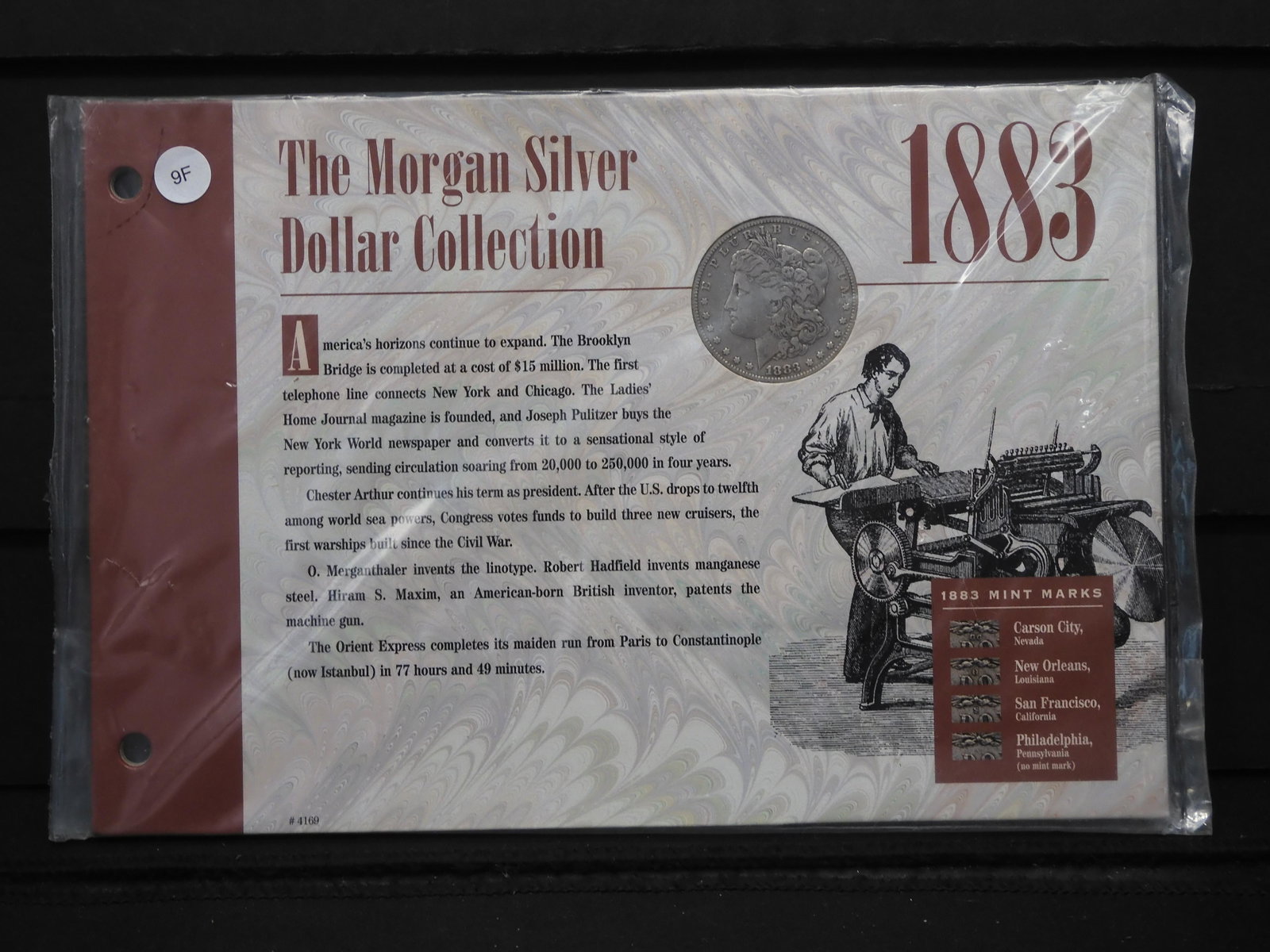1883 Morgan Dollar w/COA: 1883 Morgan Dollar w/COA