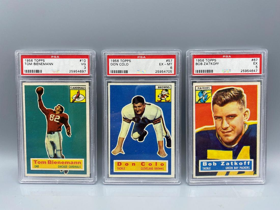 1956 Topps Football Lot of 3 PSA Graded Cards - Tom (1 of 2)