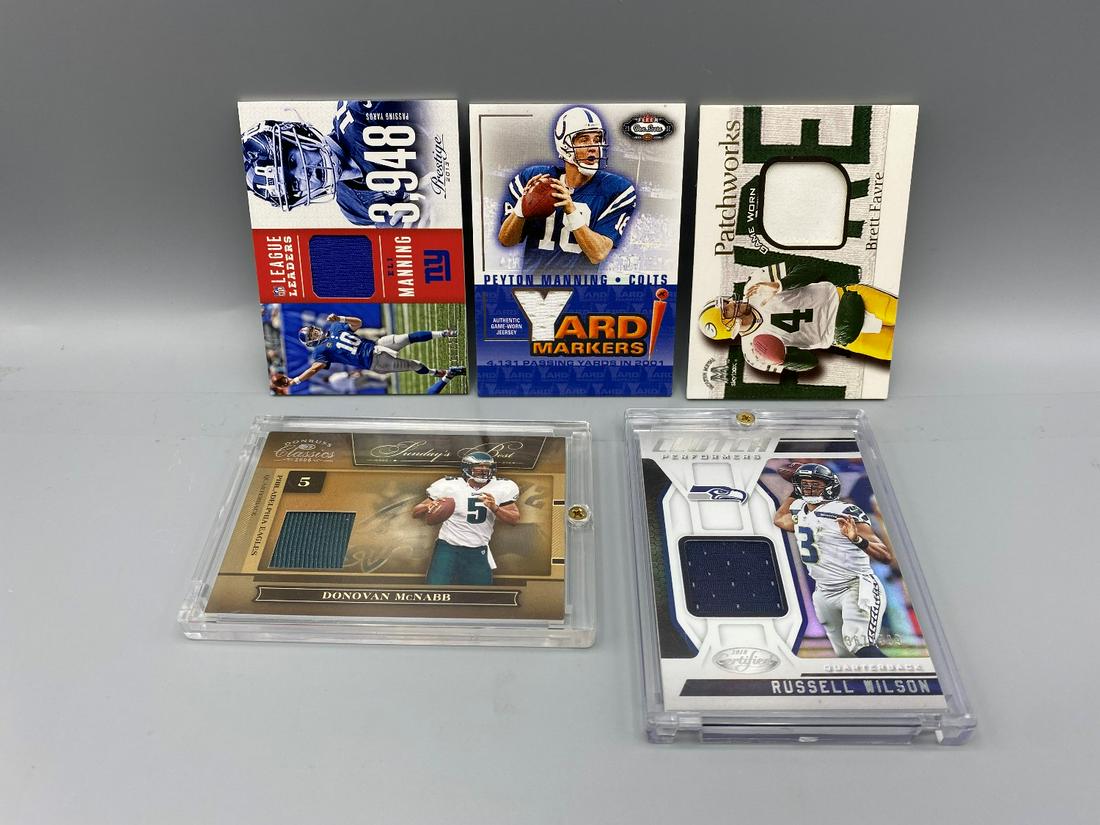 Lot of 5 Football Game Used Relic/Jerseys - Peyton (1 of 2)