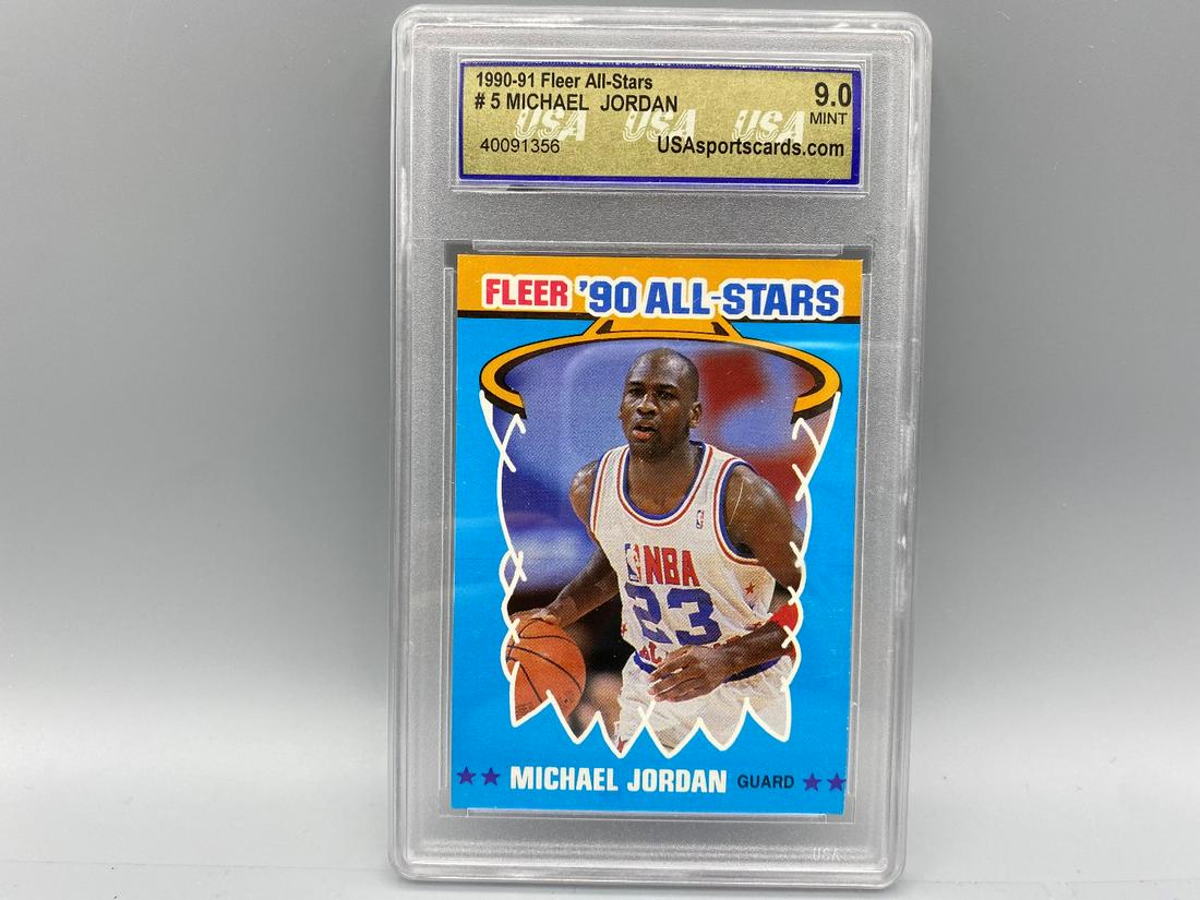 1990-91 Fleer Michael Jordan All Stars Insert #5 USA 9 (1 of 2)