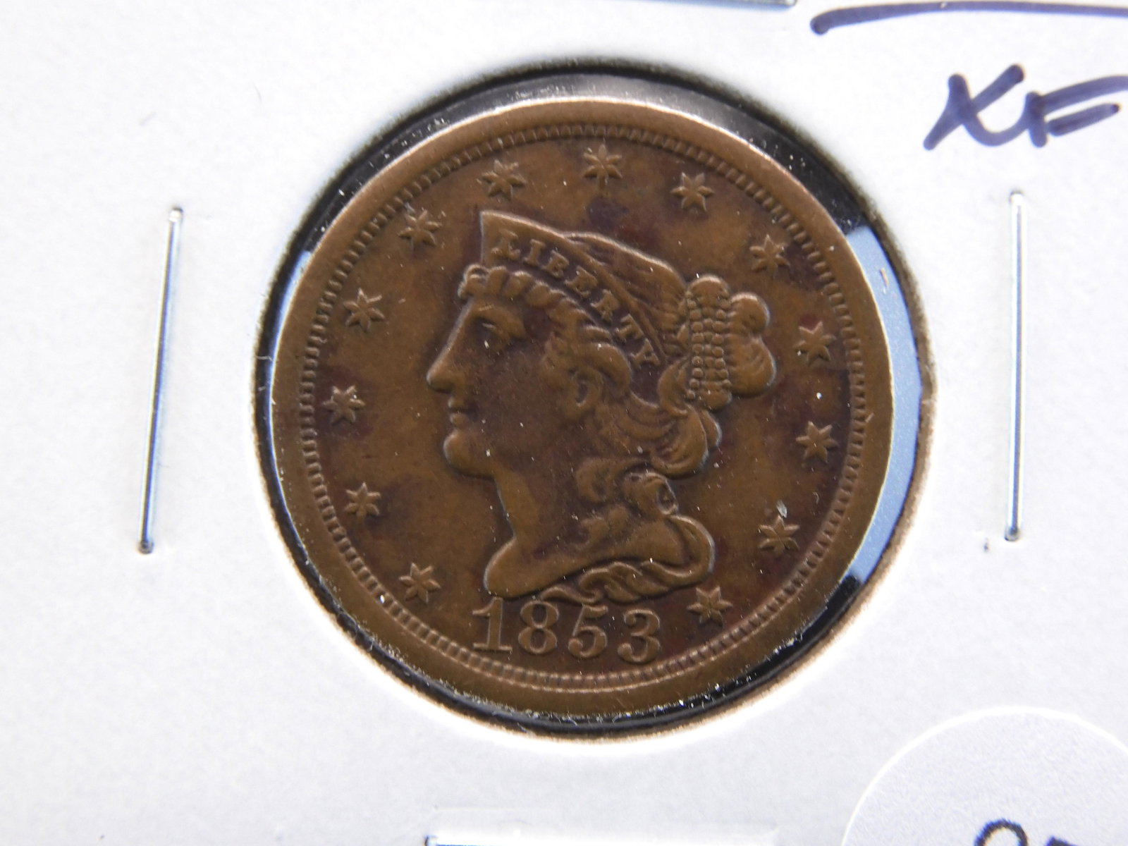 1853 Half Cent.  XF. (1 of 3)