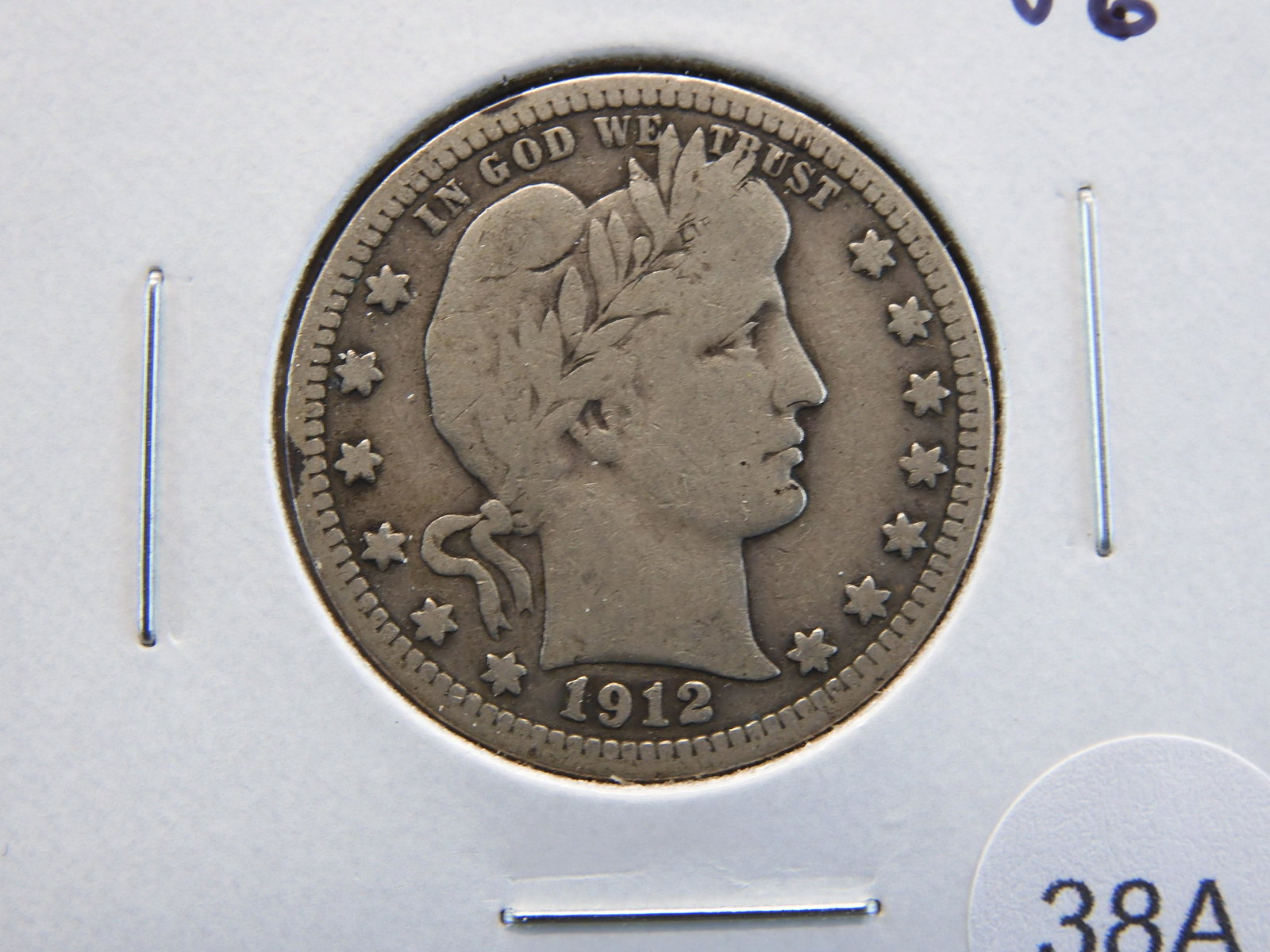 1912 Barber 25c.  VG. (1 of 3)