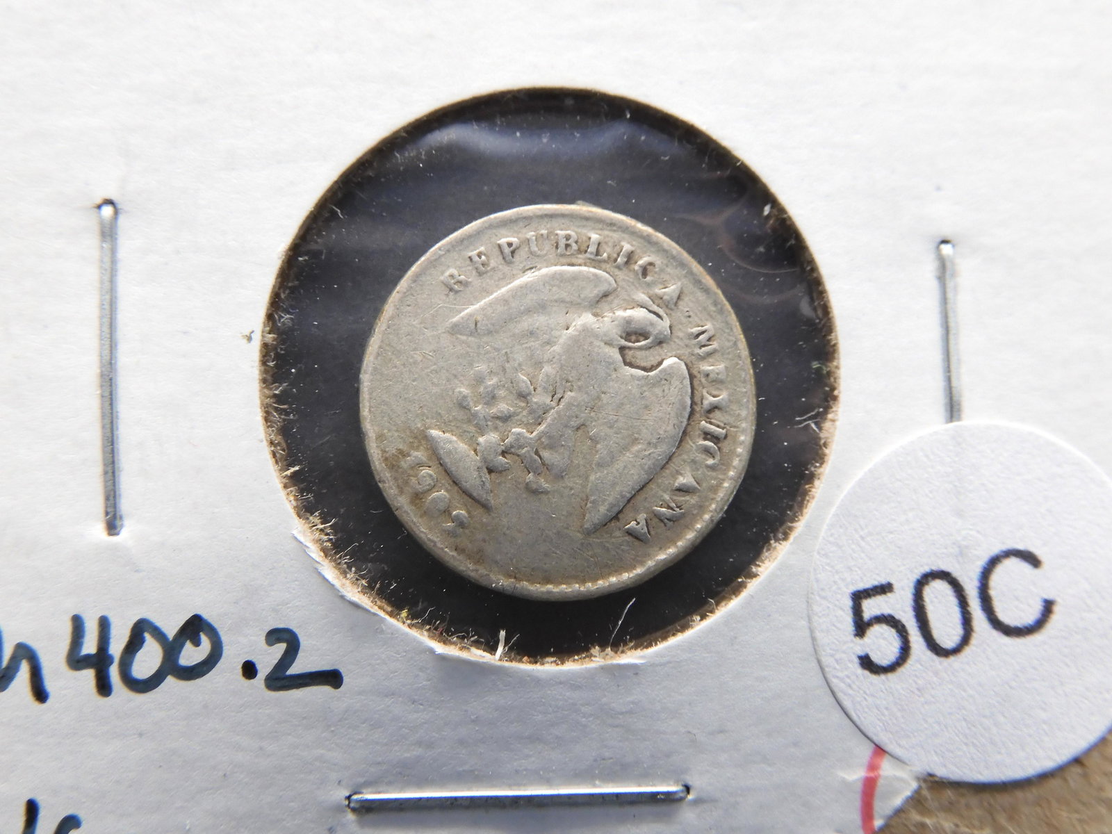 1902-Mo M 5 Centavos.  VG.  Silver. (1 of 3)