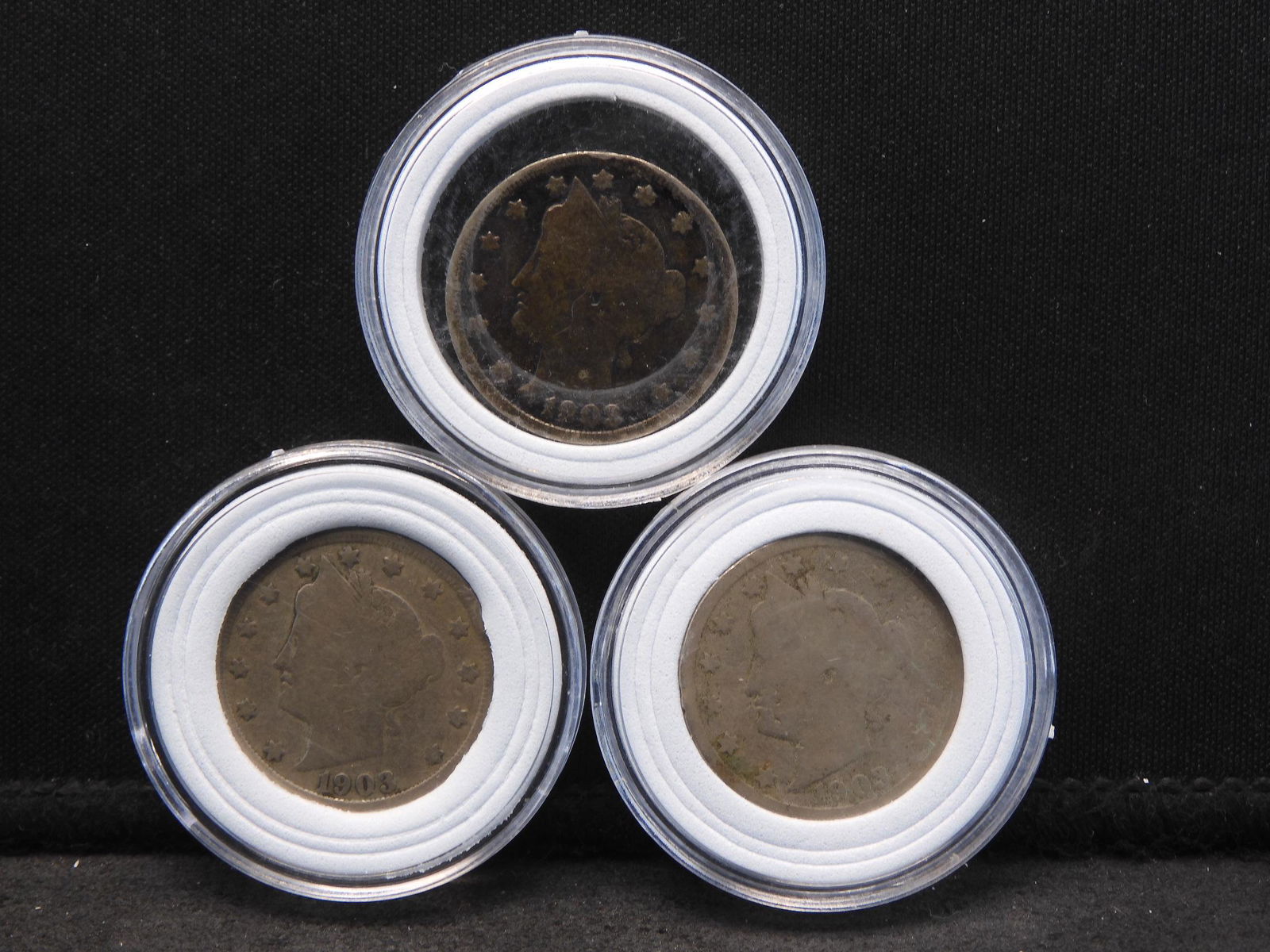 Three 1903 Liberty Head V Nickels (1 of 3)