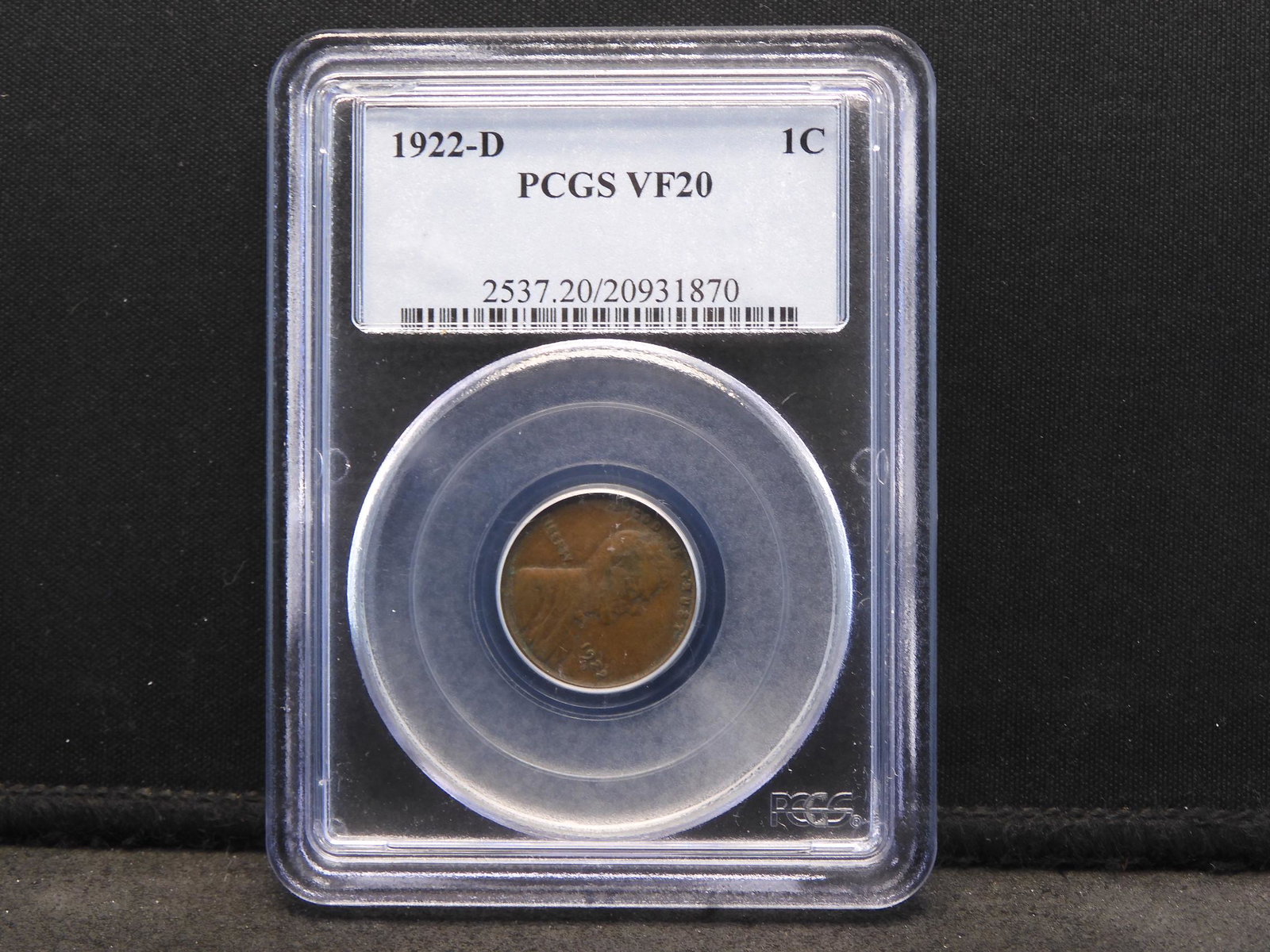 1922-D PCGS VF20 Lincoln Wheat Cent (1 of 4)