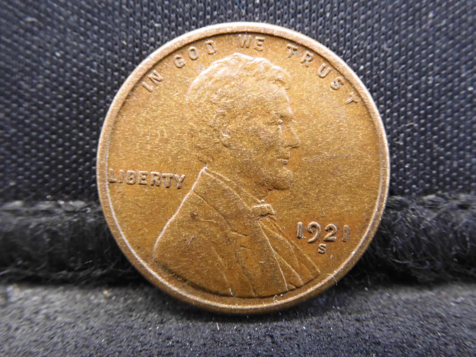 1921-S Lincoln Wheat Cent - AU/BU (1 of 2)