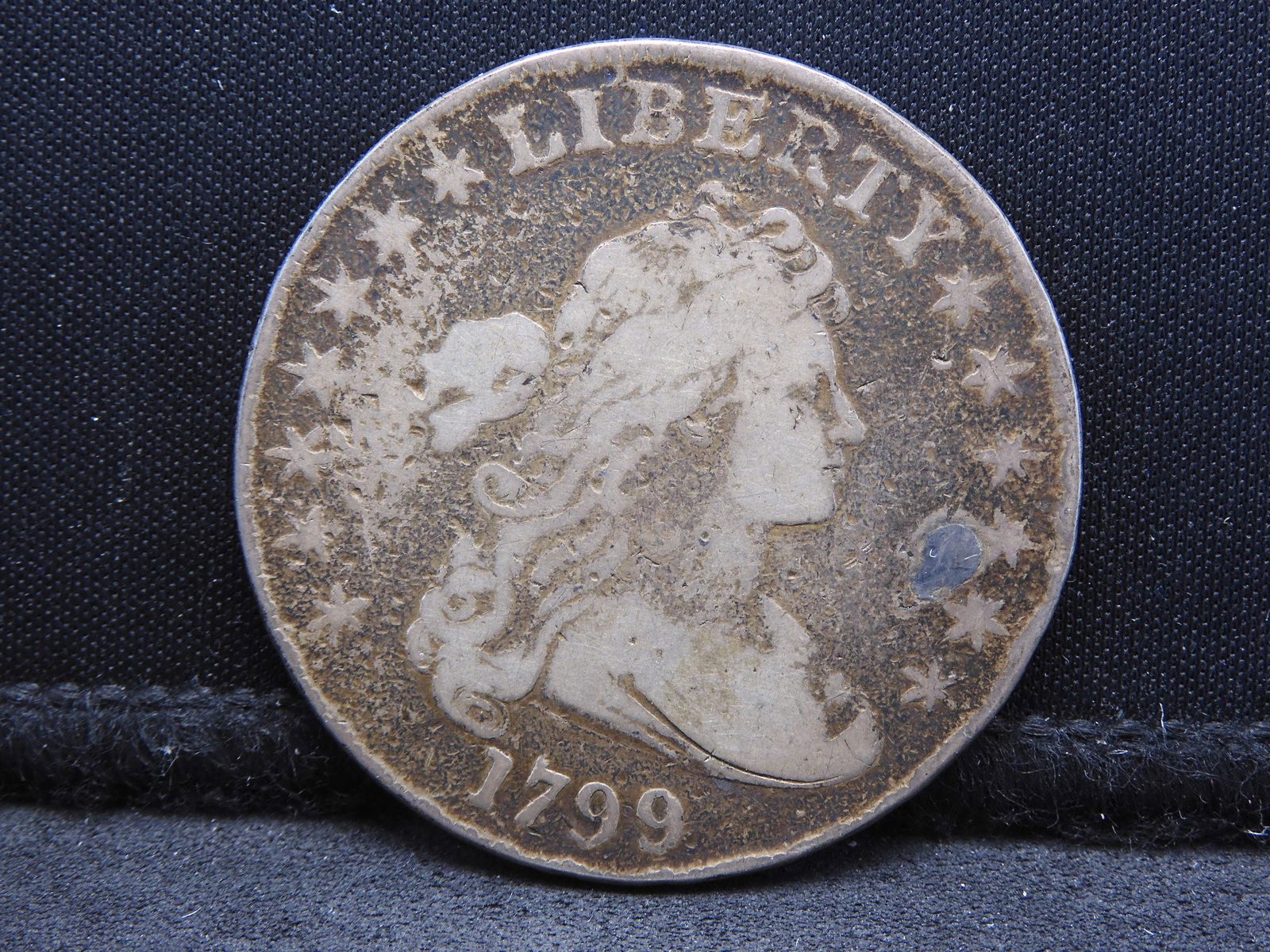 1799 Draped Bust Silver Dollar - Large Eagle - Plugged (1 of 3)