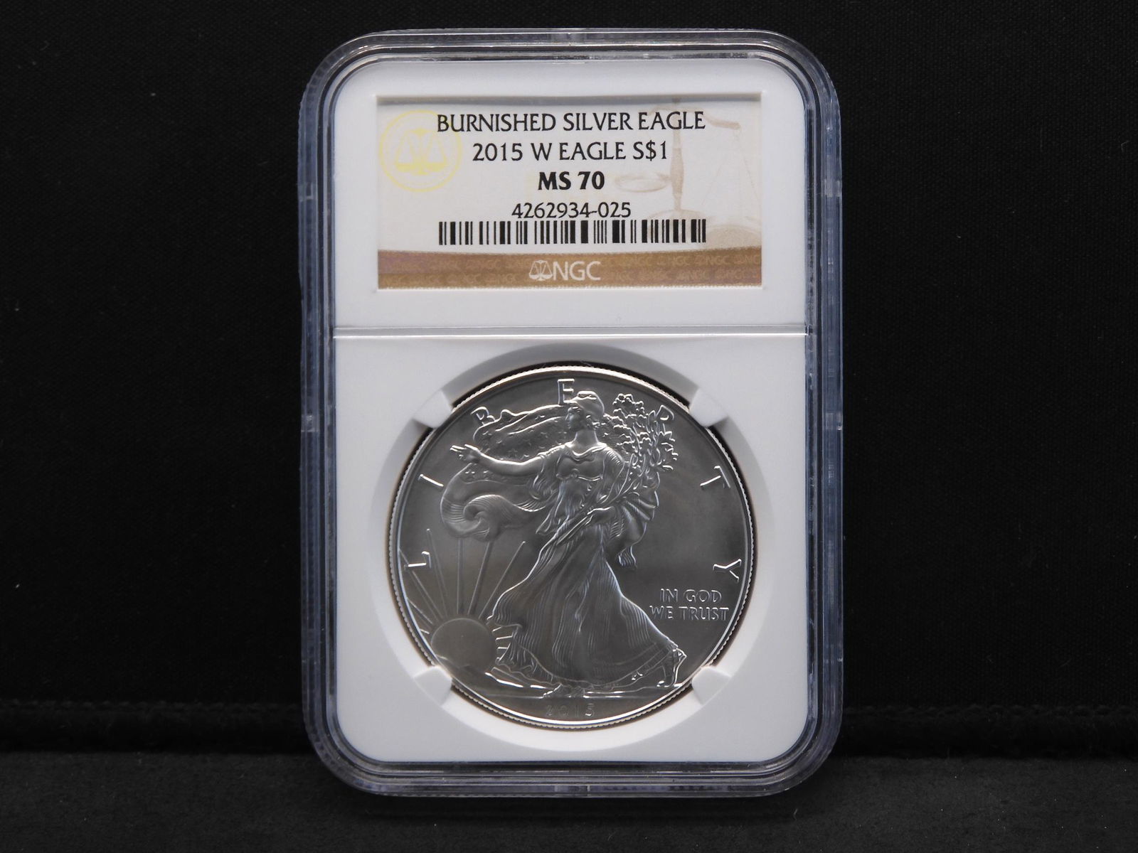 2015-W NGC MS70 Burnished American Silver Eagle - (1 of 4)