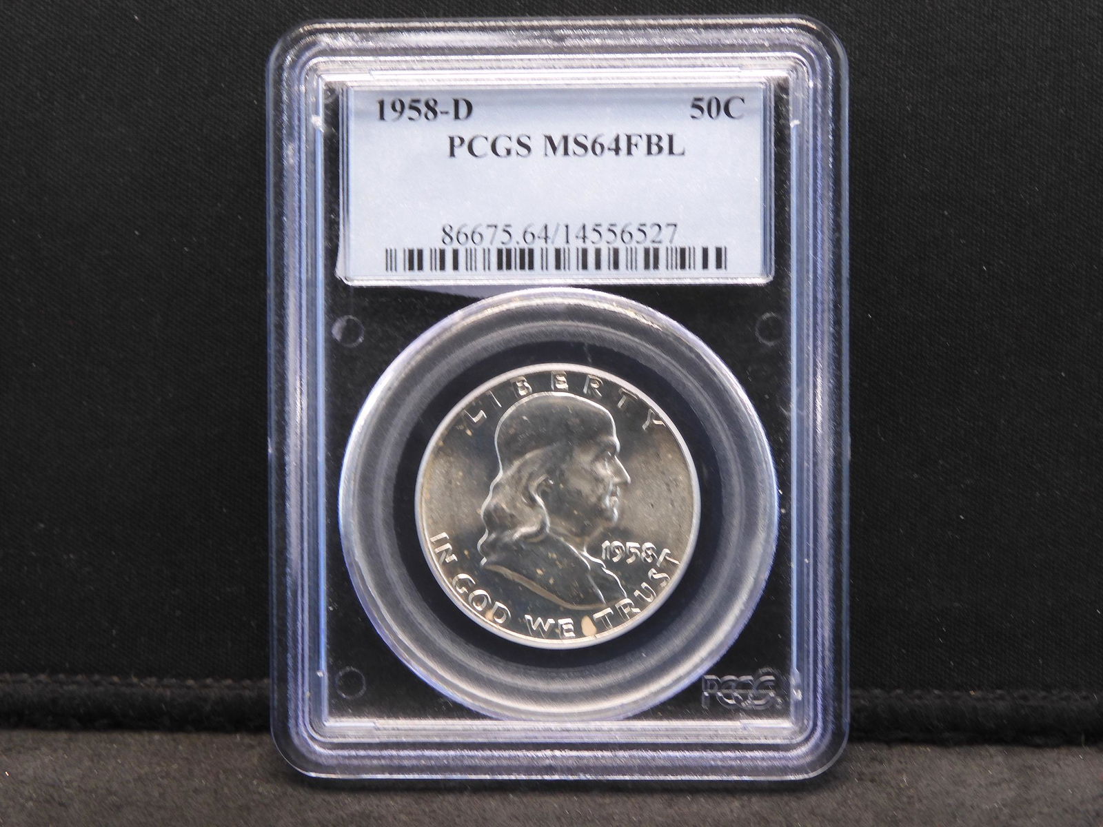 1958-D PCGS MS64 FBL Franklin Silver Half Dollar (1 of 4)
