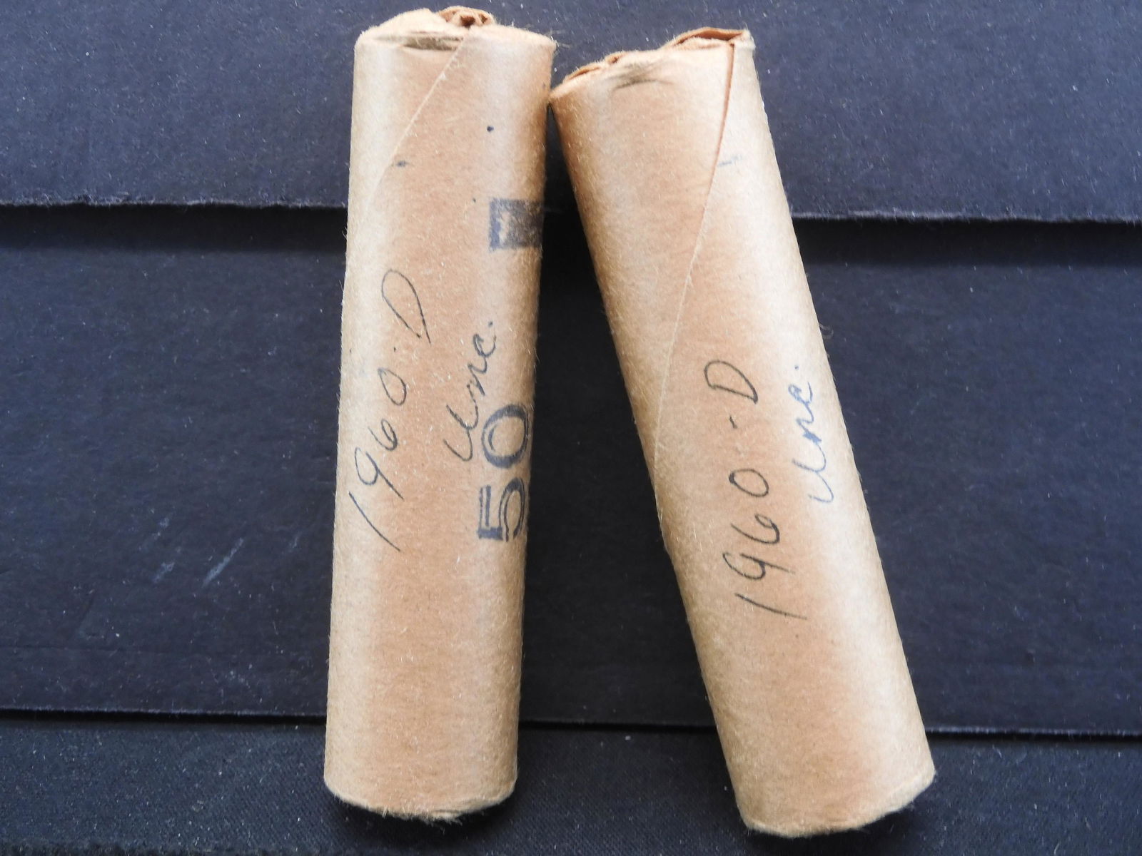 2 Original Bank Wrapped Rolls of 1960-D Lincoln Cents (1 of 3)
