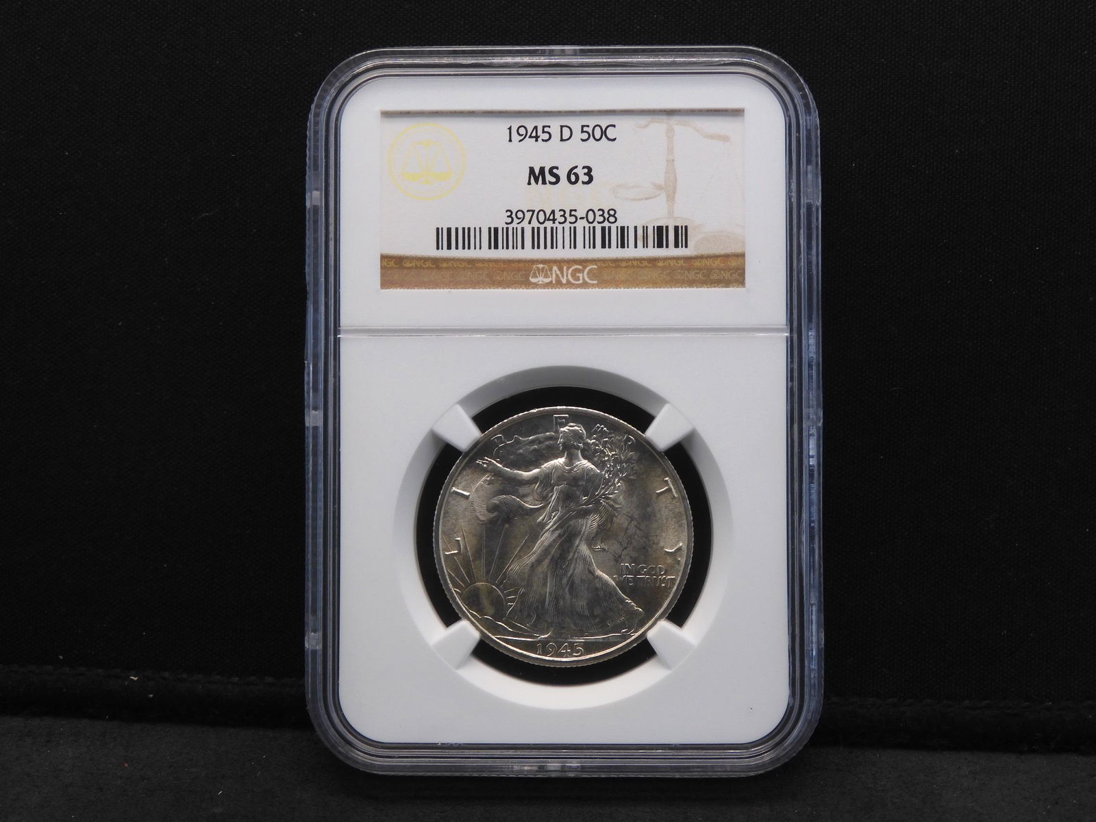 1945-D NGC MS63 Walking Liberty Silver Half Dollar (1 of 4)