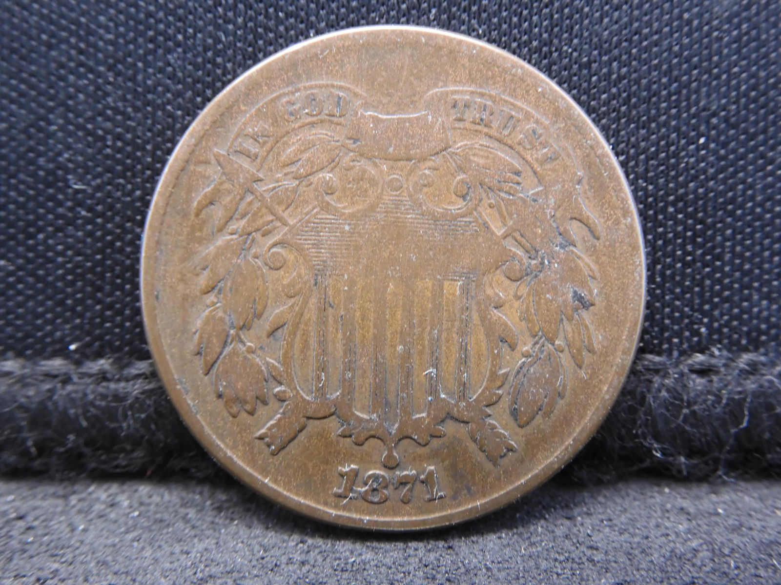 1871 Two 2 Cent Piece - Tough Date & Fine Condition! (1 of 2)