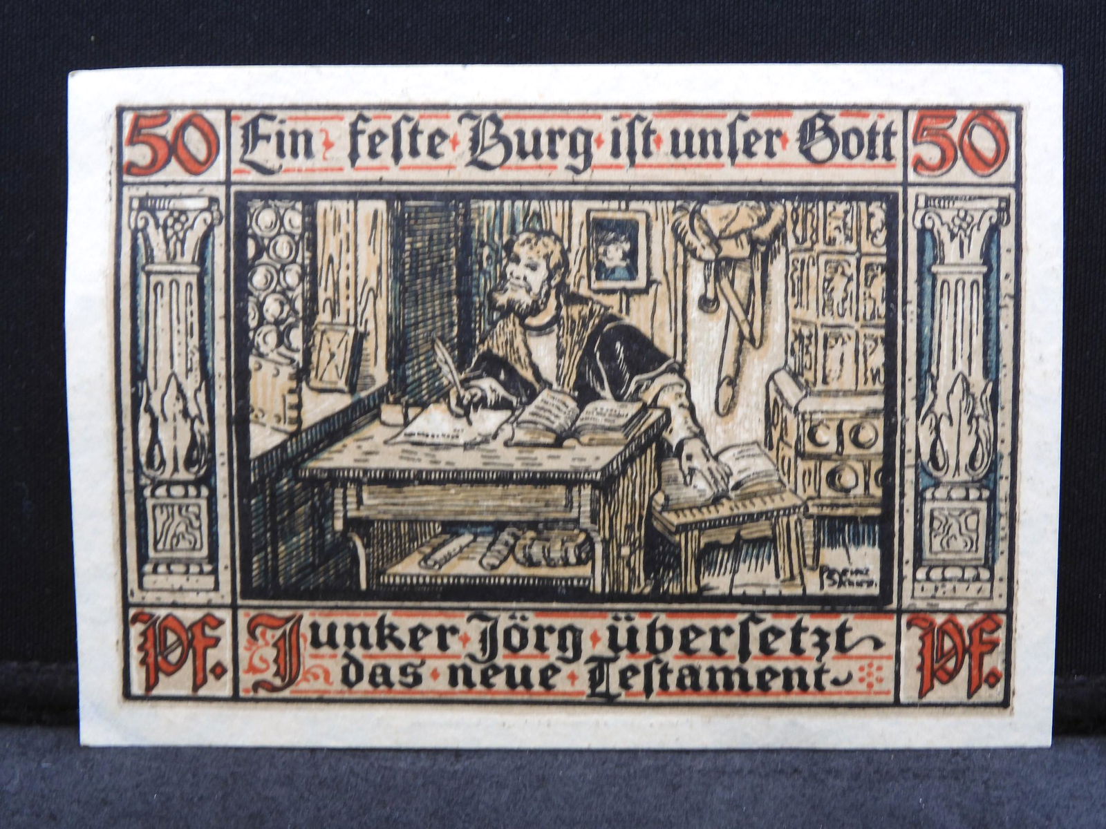 1921 German Notgeld 50 Note - Beautiful Design and (1 of 2)