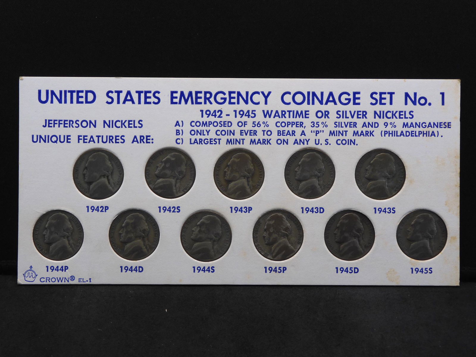 U.S. Emergency Coinage - Set of 11 Wartime Silver (1 of 6)