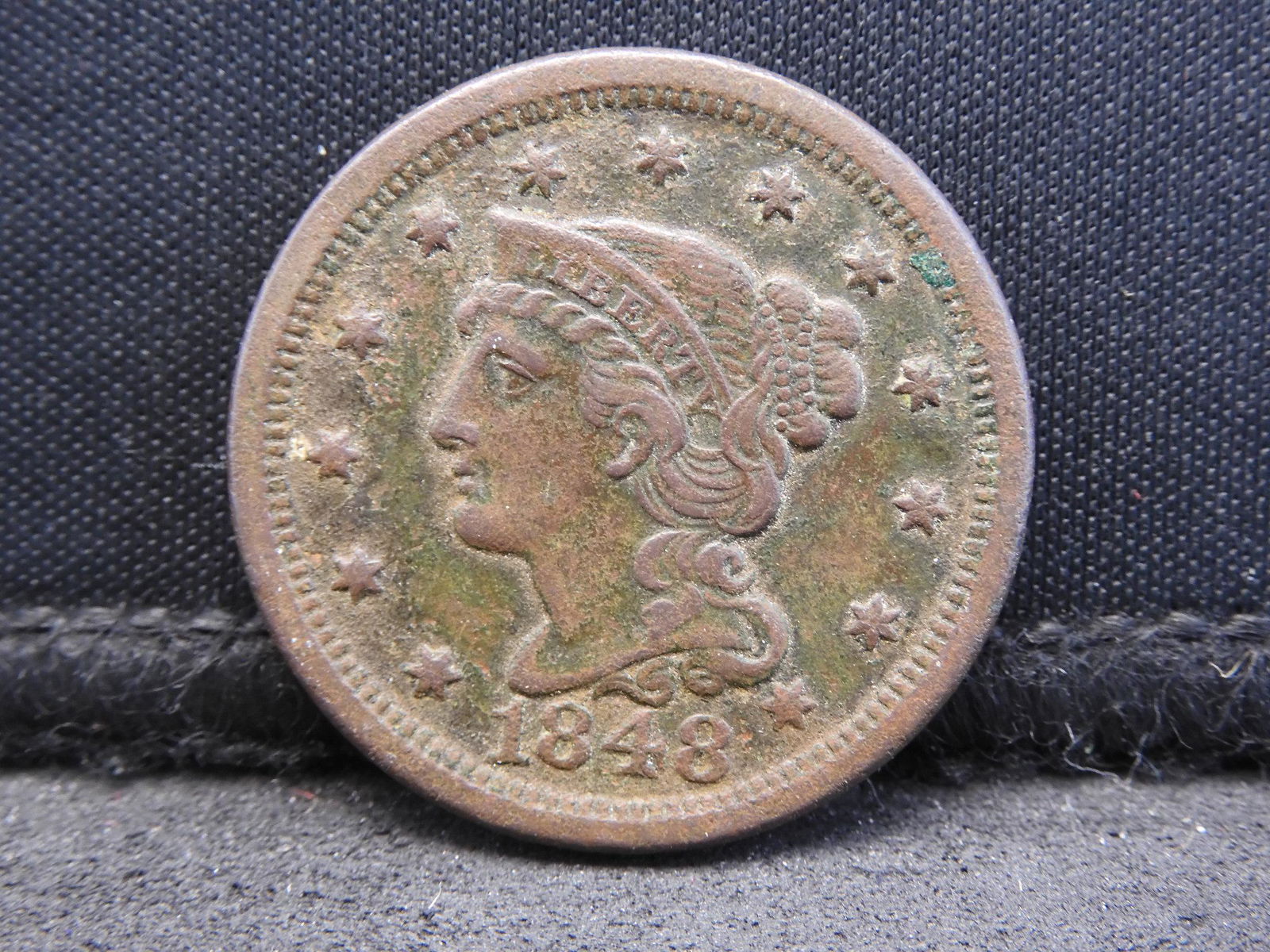1848 Braided Hair Large Cent - Great Detail! (1 of 2)