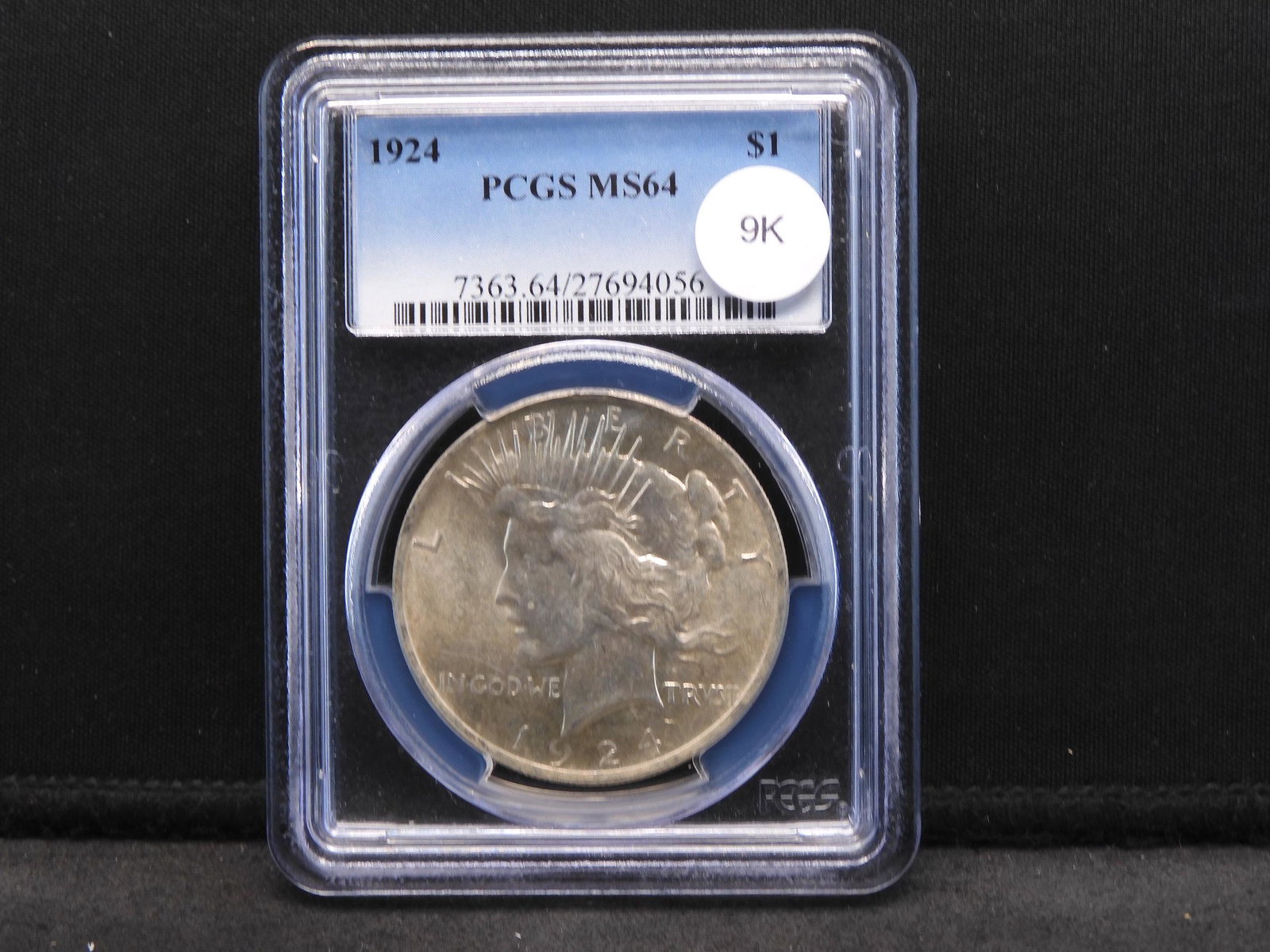 1924 US Peace Silver Dollar Graded MS64 By PCGS Grading (1 of 4)