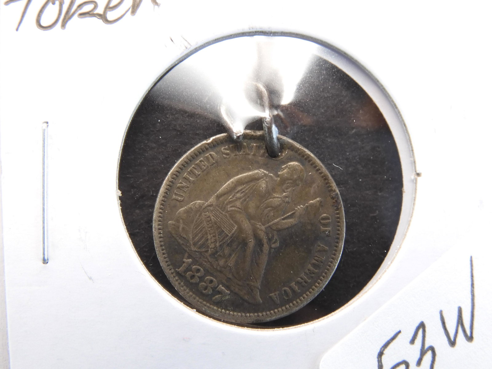 1887 Seated Liberty Dime Love Token Beautiful Initials (1 of 3)