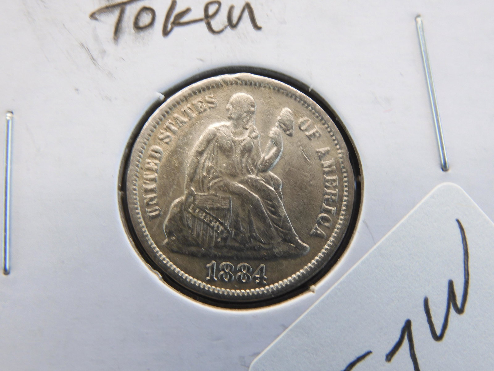 1884 Seated Liberty Dime Love Token Beautiful Initials (1 of 3)