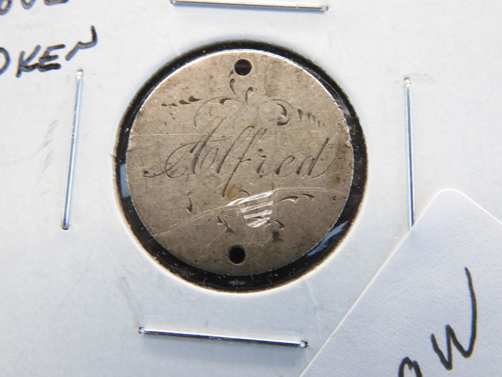 1889 Seated Liberty Dime Love Token "Alfred" (1 of 3)