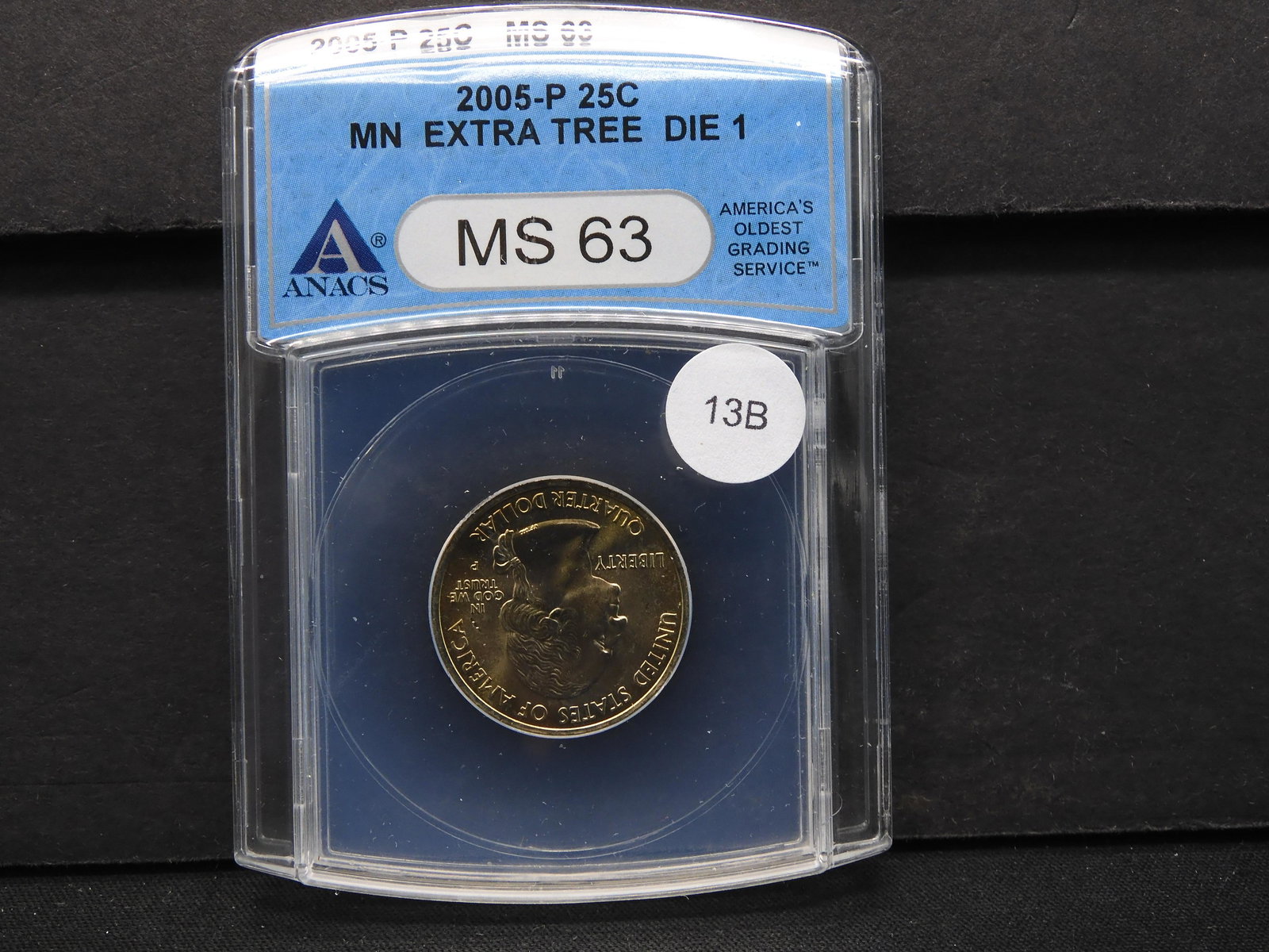 2005-P Minnesota State Quarter Extra Tree Die 1 MS 63: 2005-P Minnesota State Quarter Extra Tree Die 1 MS 63 ANACS