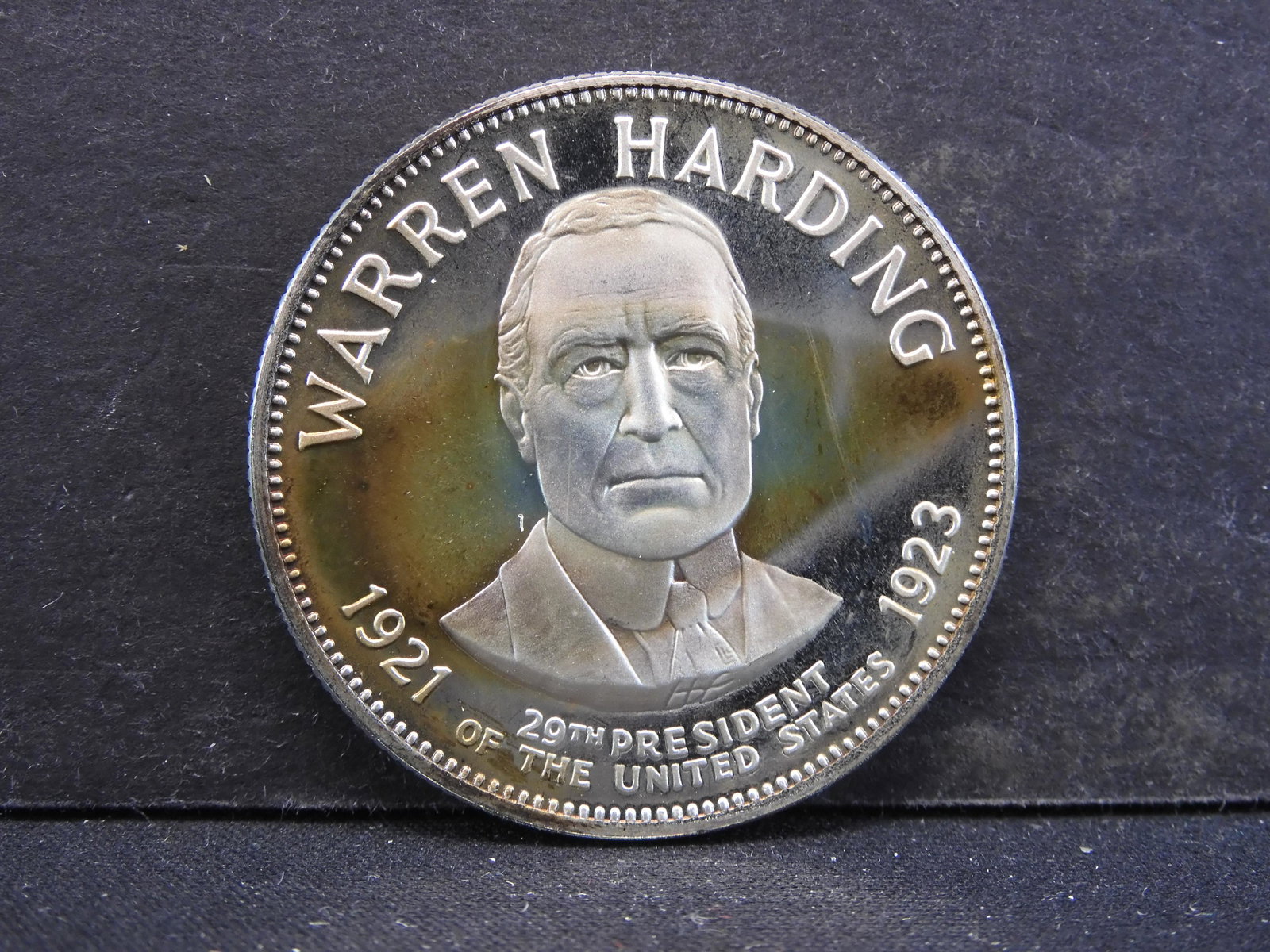 Warren Harding Sterling Silver Medallion 500 Grains One: Warren Harding Sterling Silver Medallion 500 Grains One Troy Oz.