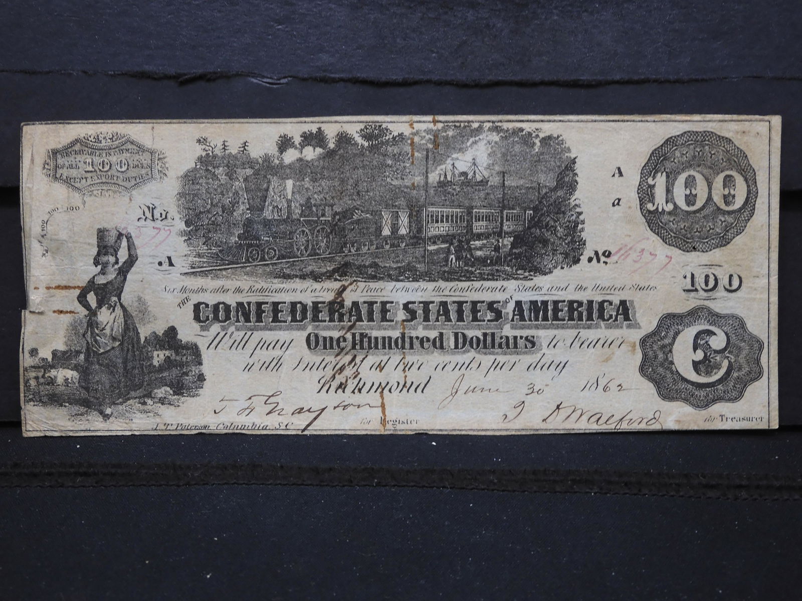 1862 - 100$ Confederate Note (1 of 4)
