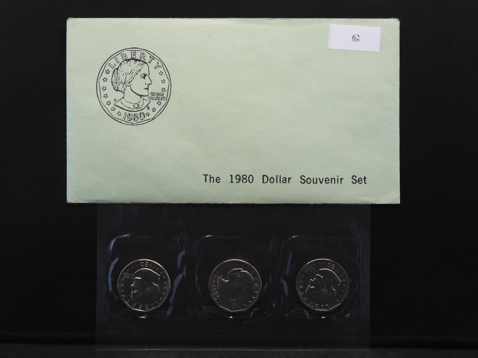 1980 P, S & D Susan B. Anthony 3 Dollar Souvenir Set OP (1 of 3)