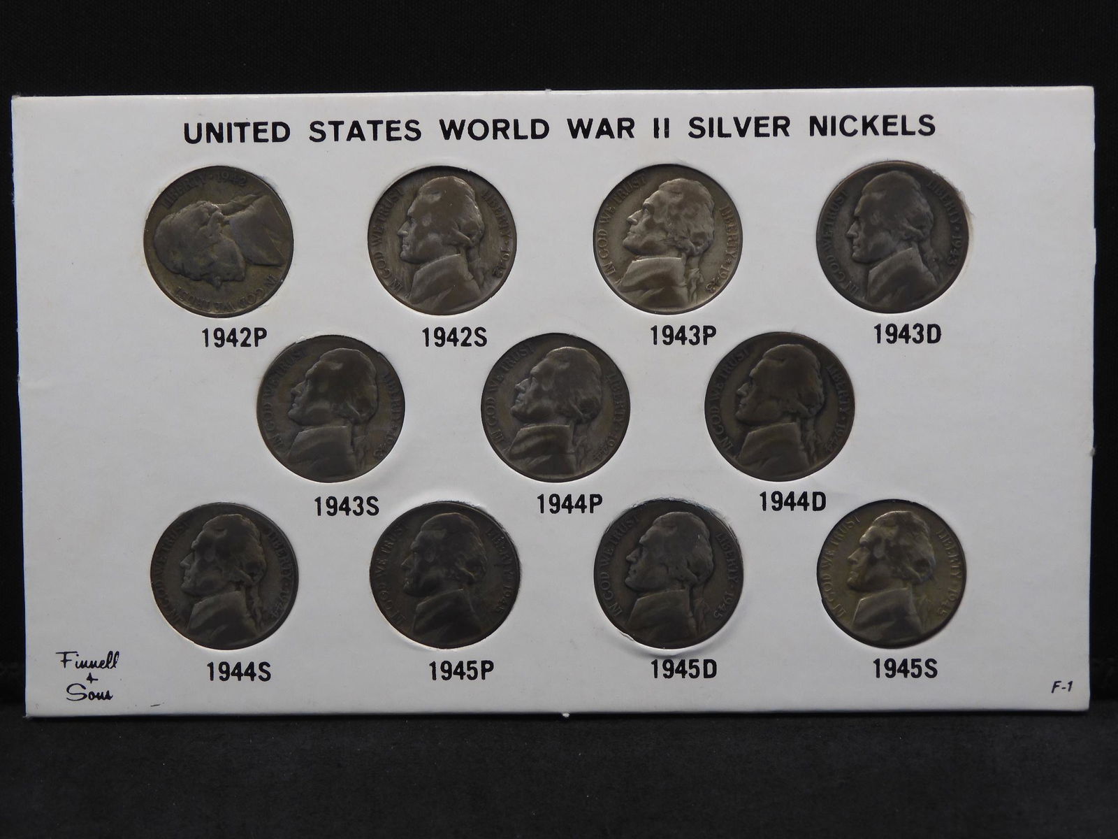 U.S. World War ll Wartime Silver Jefferson Nickel Set (1 of 4)