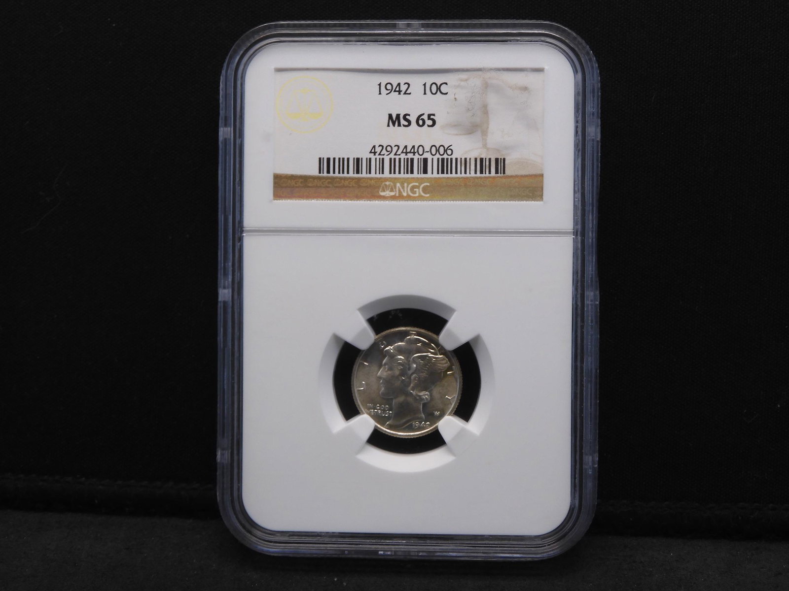 1942 NGC MS65 Mercury Silver Dime: 1942 NGC MS65 Mercury Silver Dime