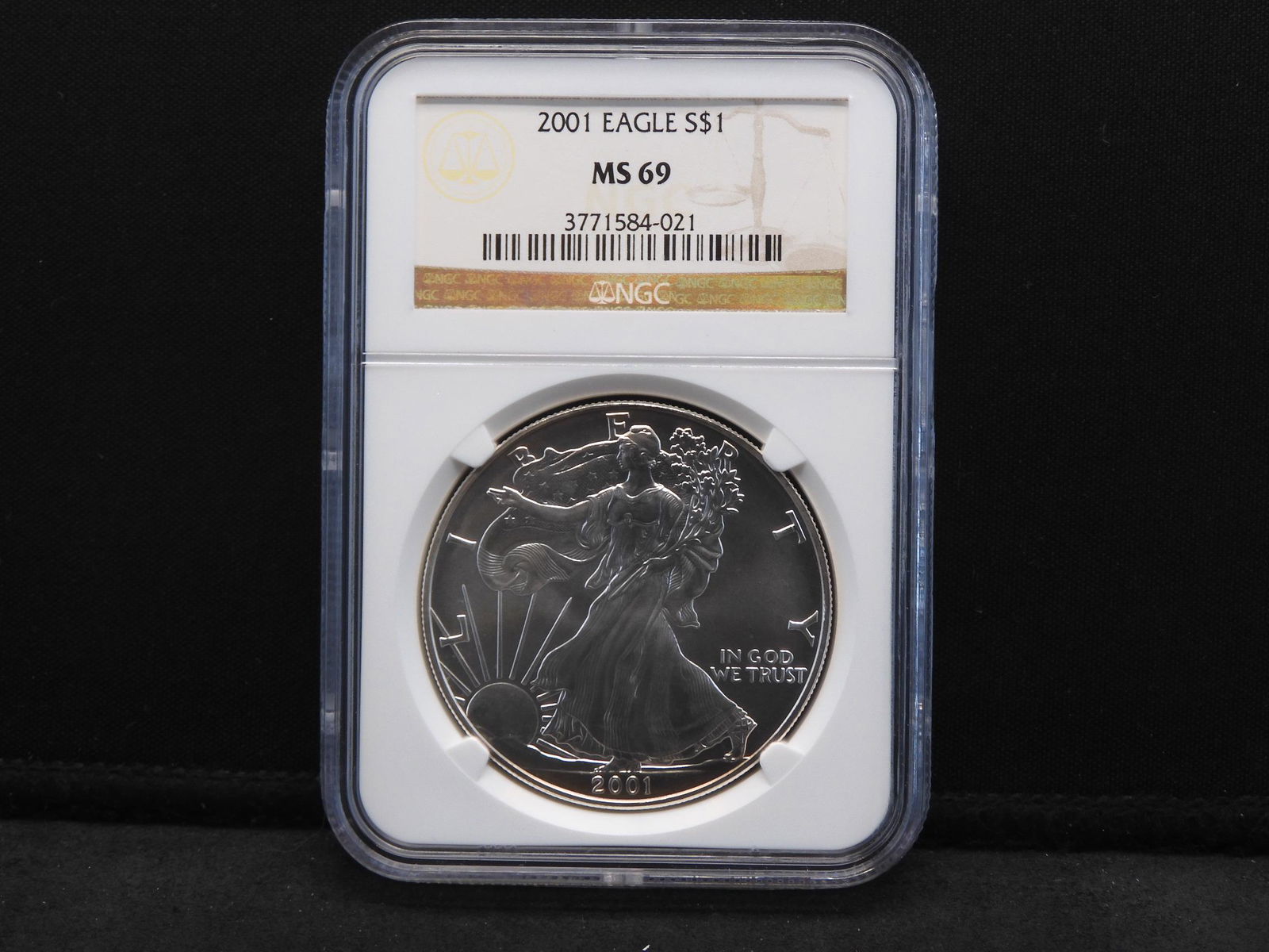 2001 NGC MS69 American Silver Eagle One Oz. Fine Silver (1 of 4)