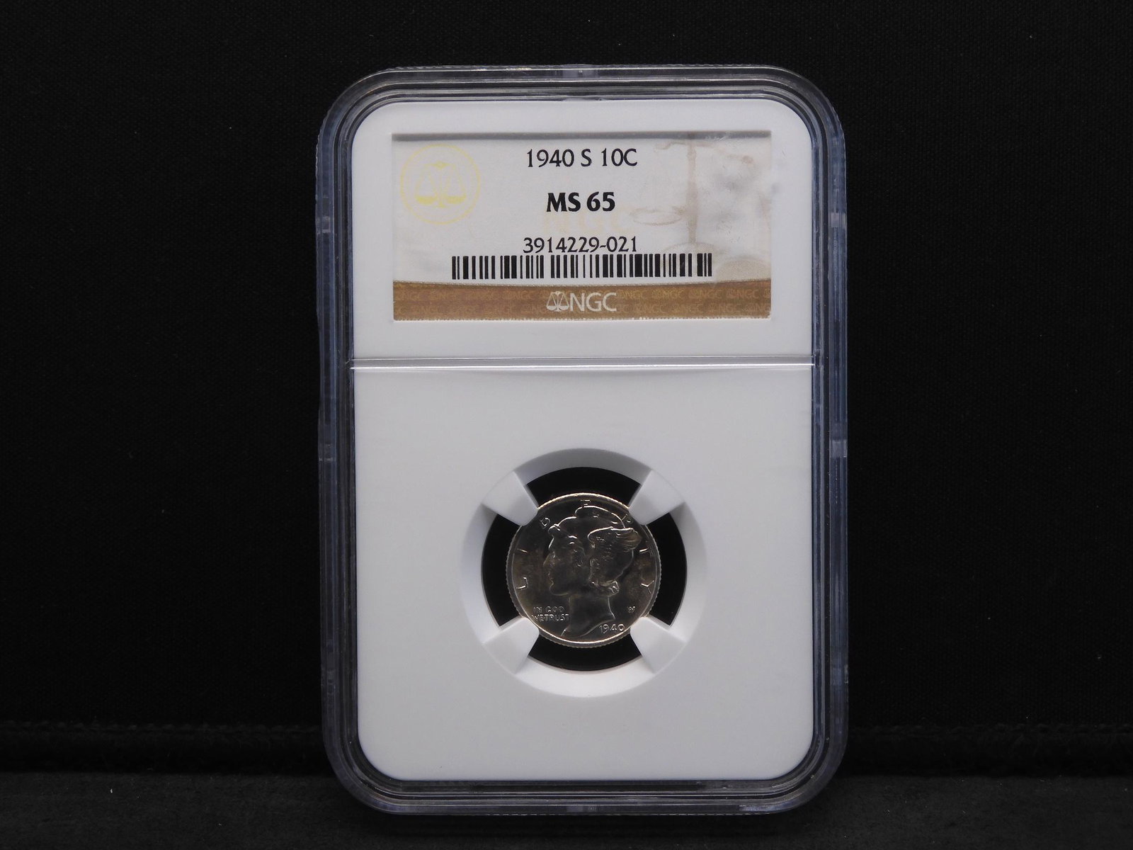 1940-S NGC MS65 Mercury Silver Dime: 1940-S NGC MS65 Mercury Silver Dime