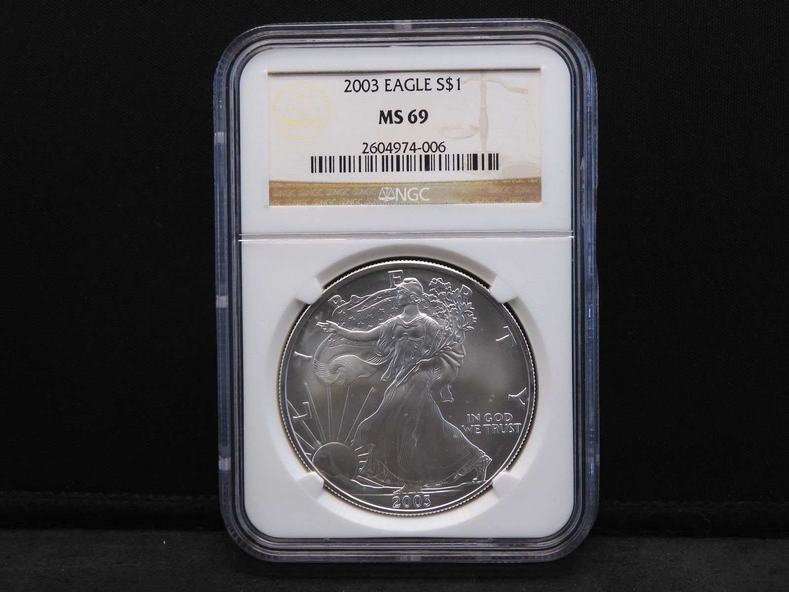 2003 NGC MS69 American Silver Eagle  One Oz. Fine (1 of 4)
