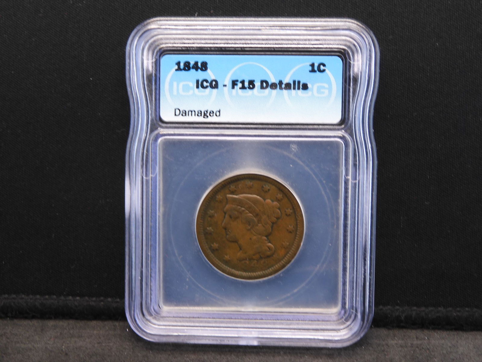 1848 ICG F15 Details Braided Hair Large Cent (1 of 4)