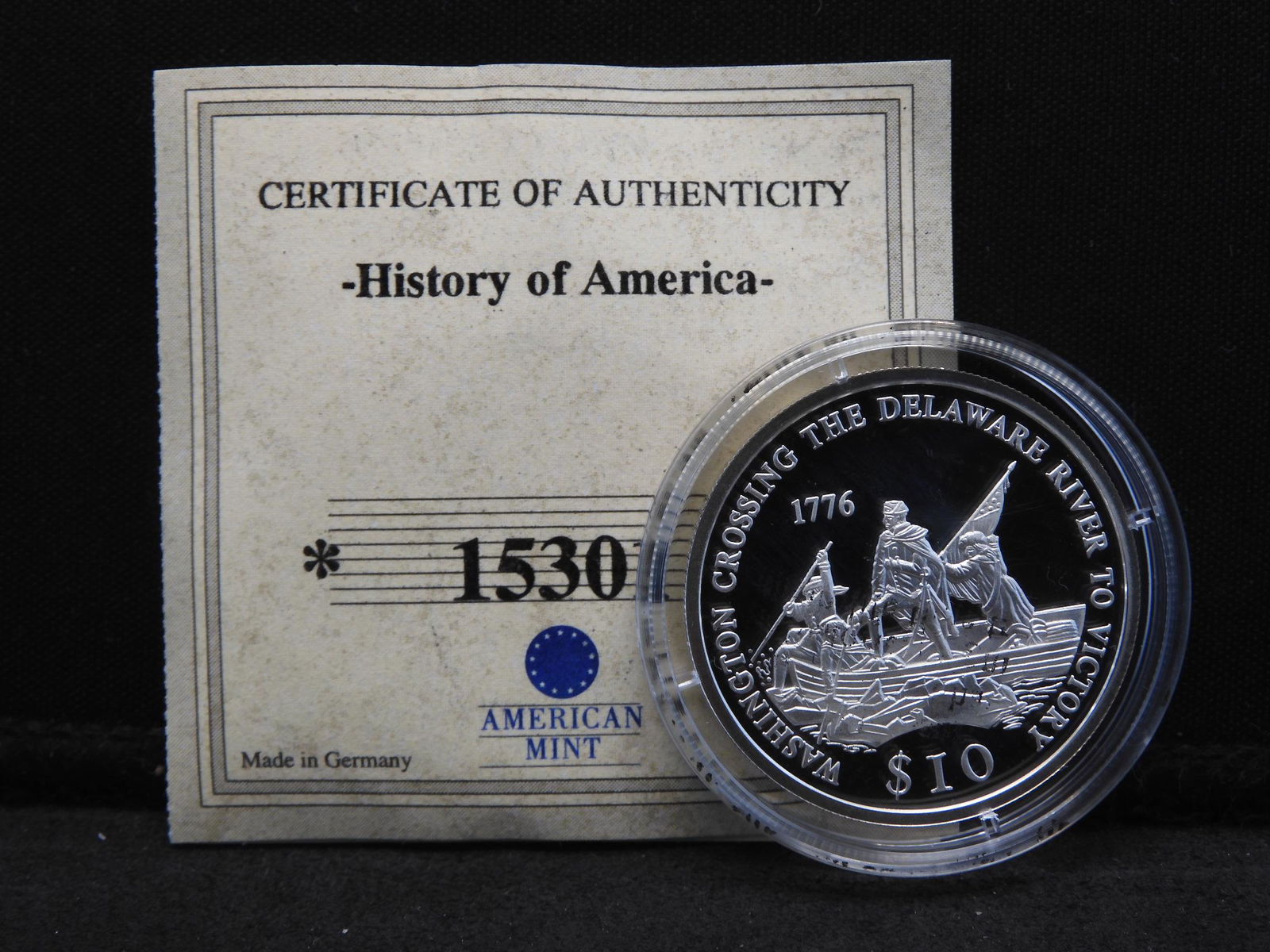 2000 Proof Liberia $10 -.999 Silver Round w/ COA (1 of 4)